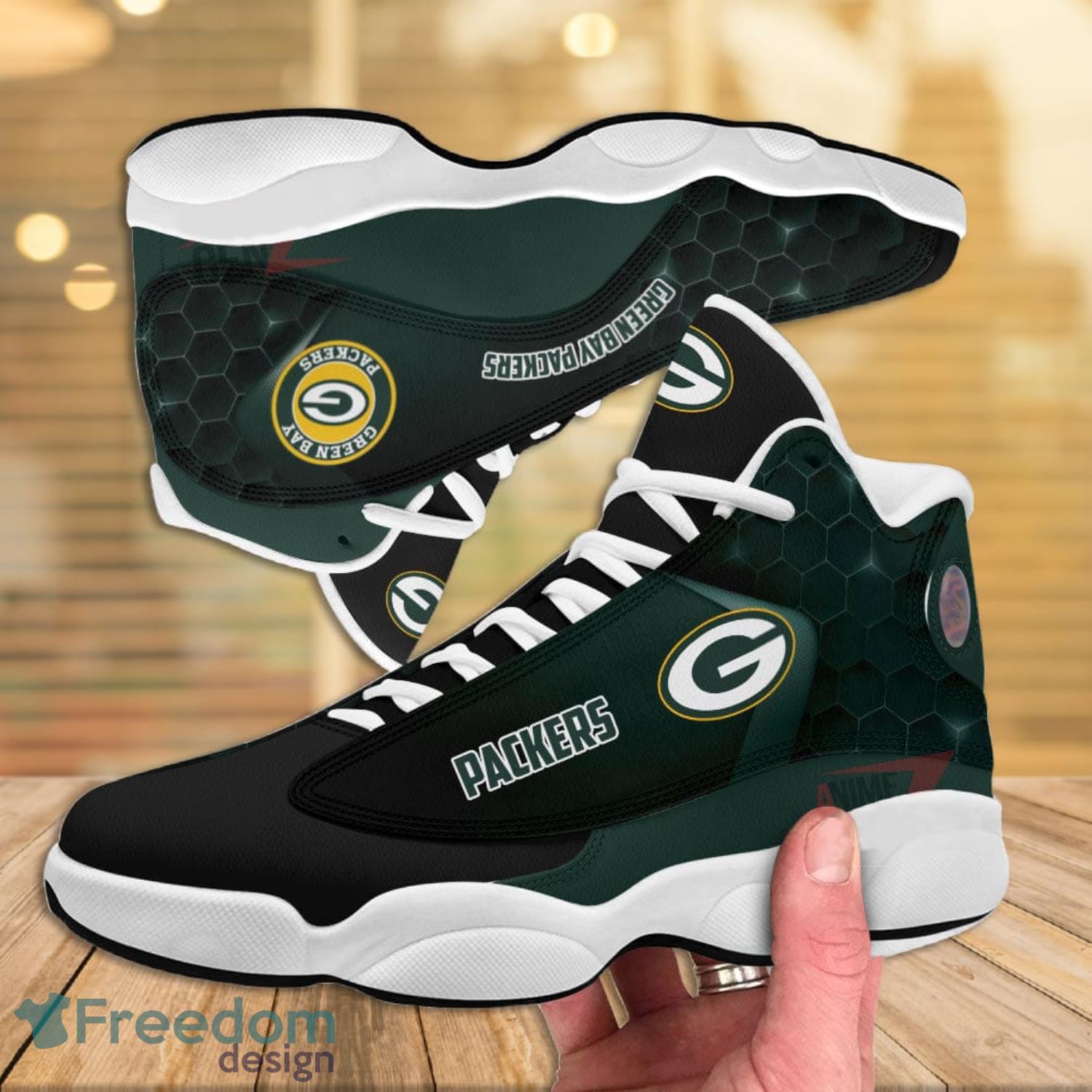 Personalized green bay packers nfl teams football air jordan 13 sneaker  shoes