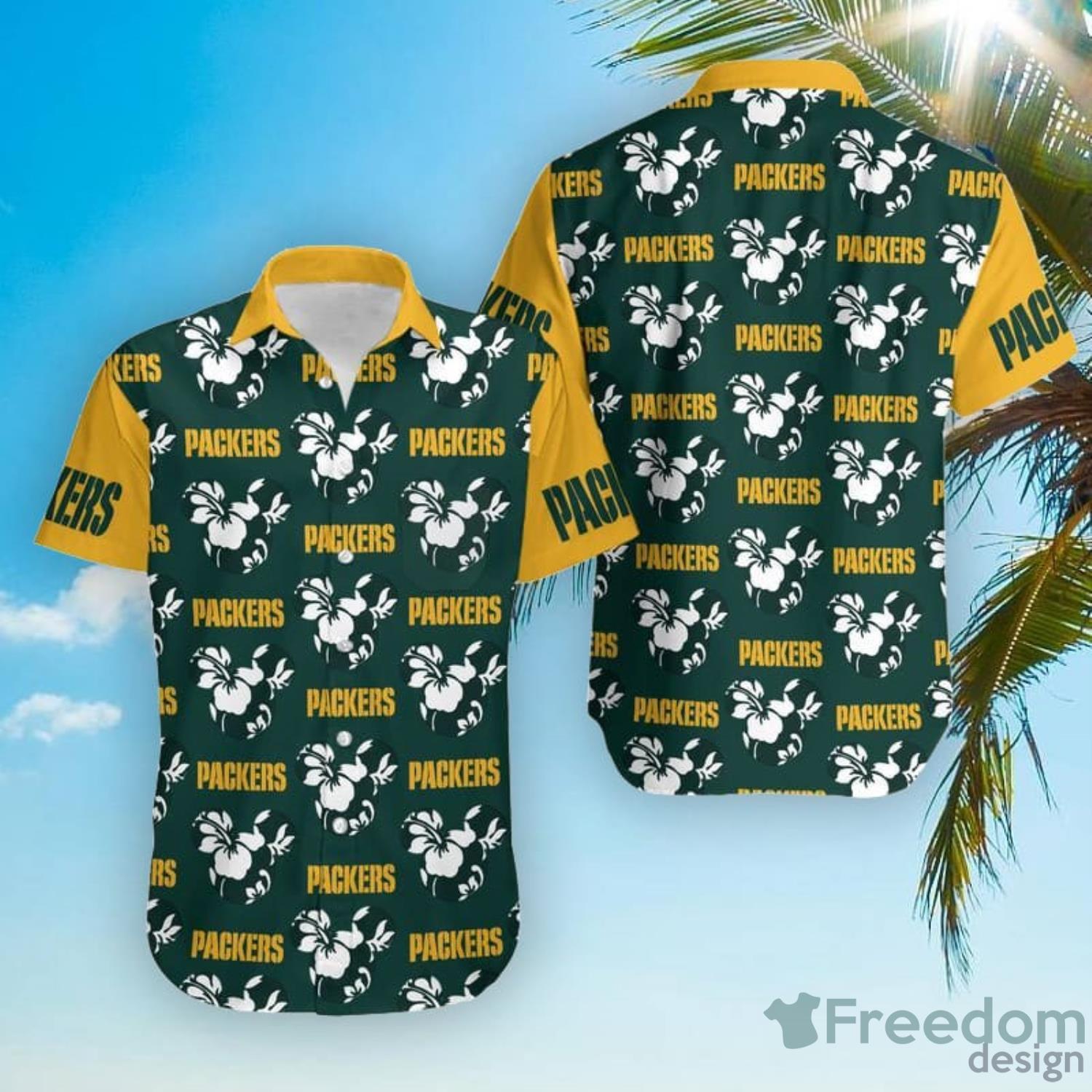 Green Bay Packers Mickey And Beach Night Hawaiian Shirt