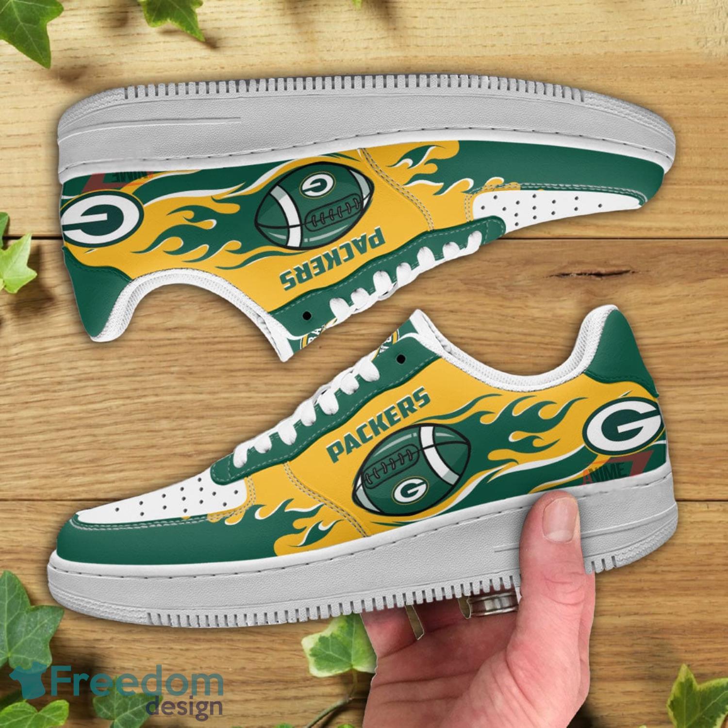 Green Bay Packers NFL Green Air Force Shoes Gift For Fans Product Photo 2