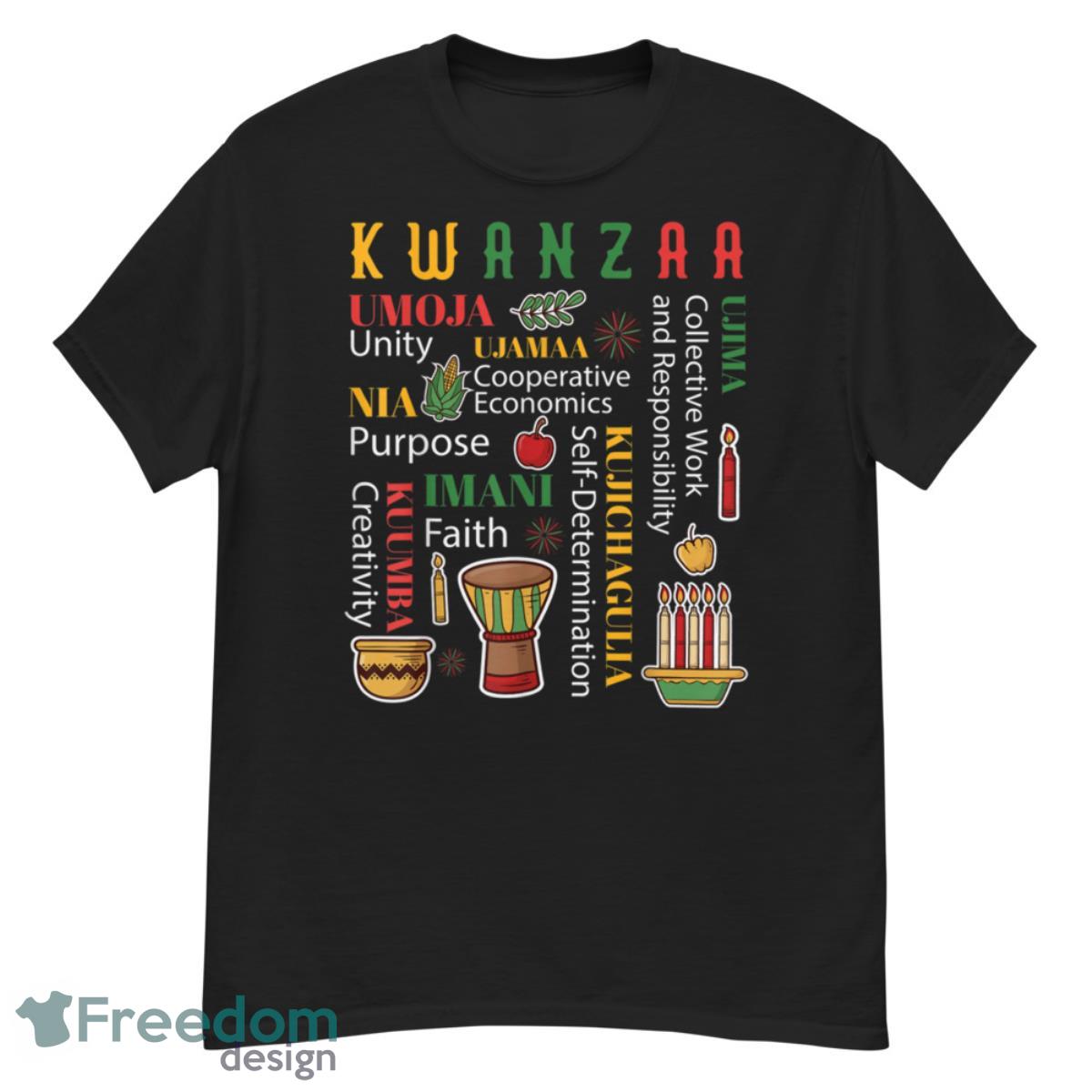 Happy Kwanzaa Drum Kinara Seven Candles Africa Celebration Shirt - G500 Men’s Classic T-Shirt