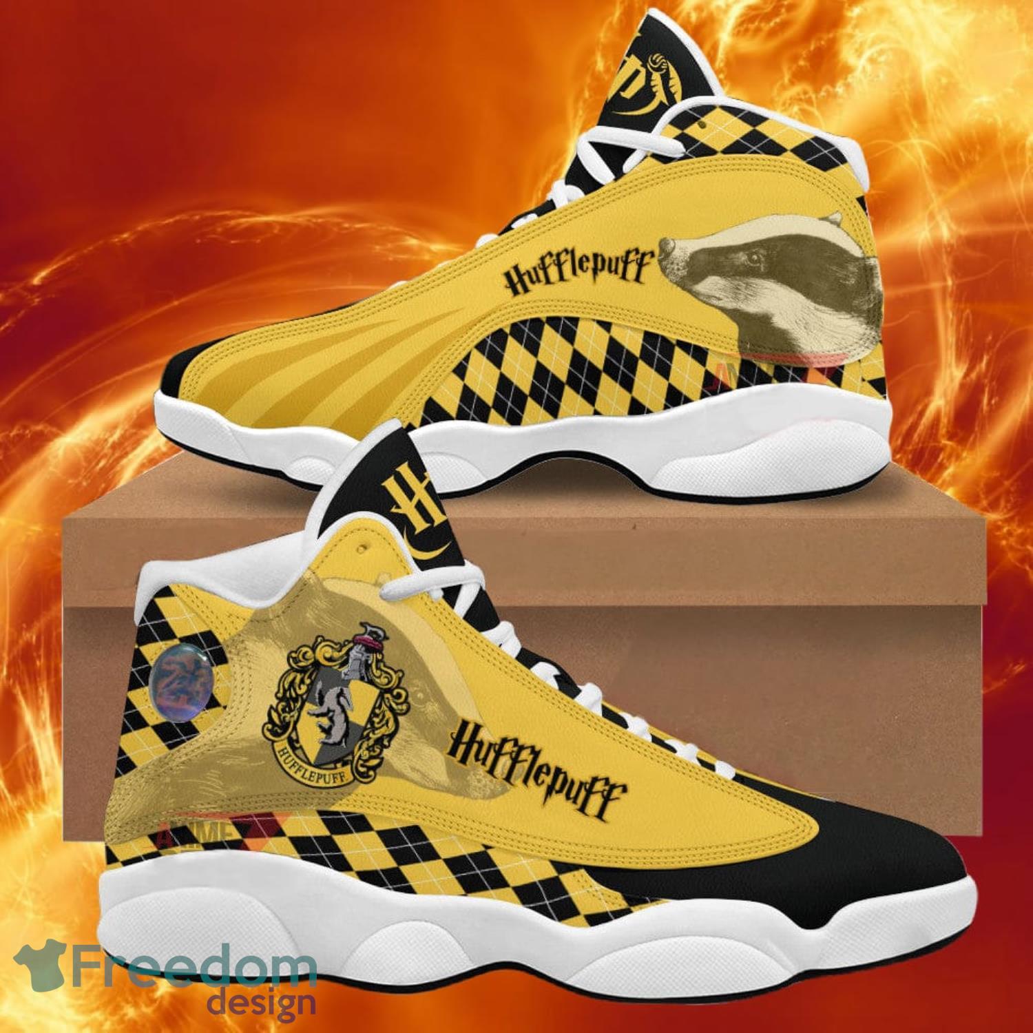 Harry Potter Hufflepuff Yellow Air Jordan 13 Sneakers Product Photo 1