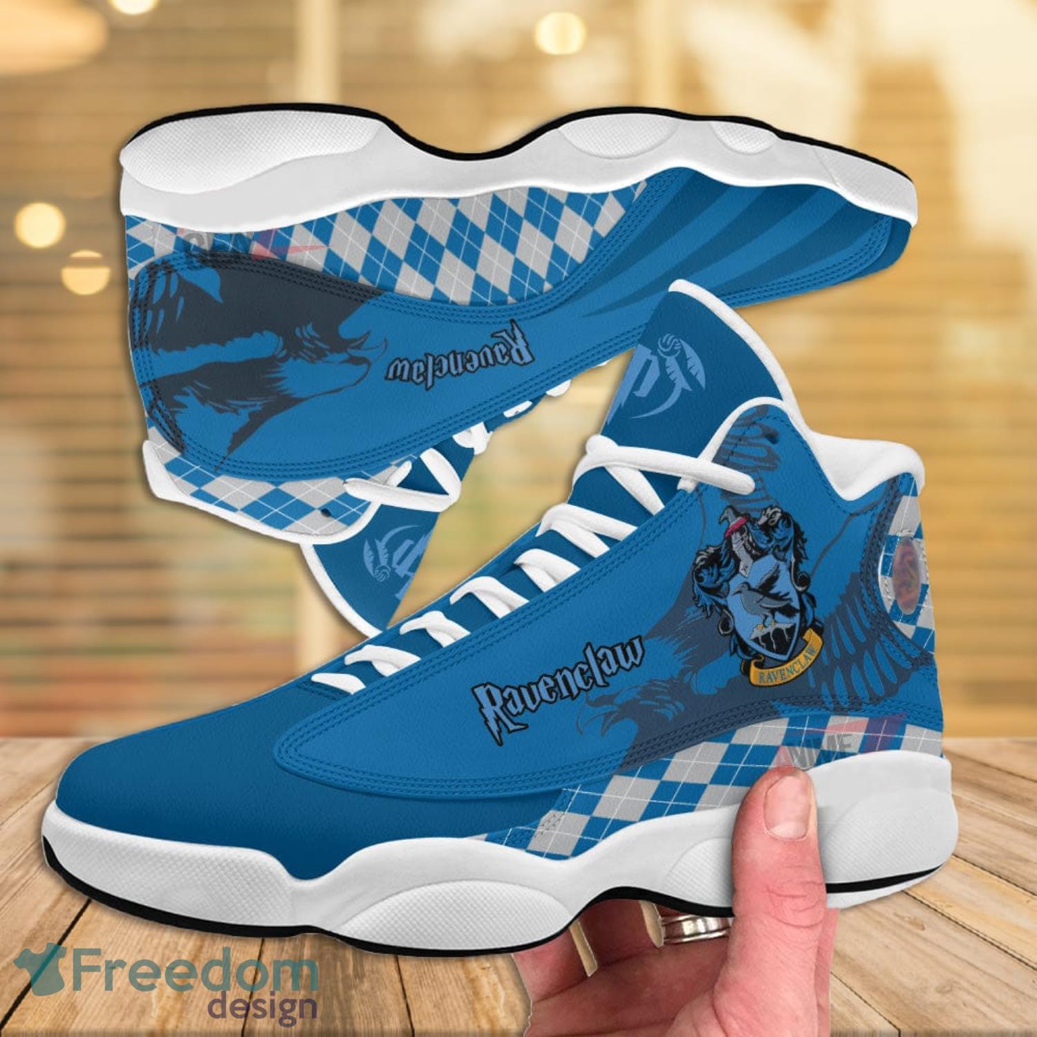 Harry Potter Ravenclaw Blue Air Jordan 13 Sneakers image Harry Potter Ravenclaw Blue Air Jordan 13 Sneakers Product Photo 3