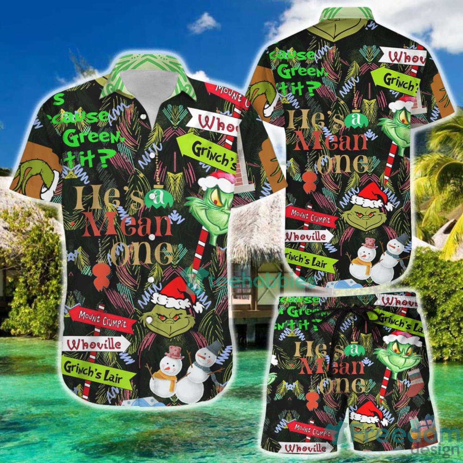 Funny Grinch Vintage Hawaiian Shirt And Short For Fans - Freedomdesign