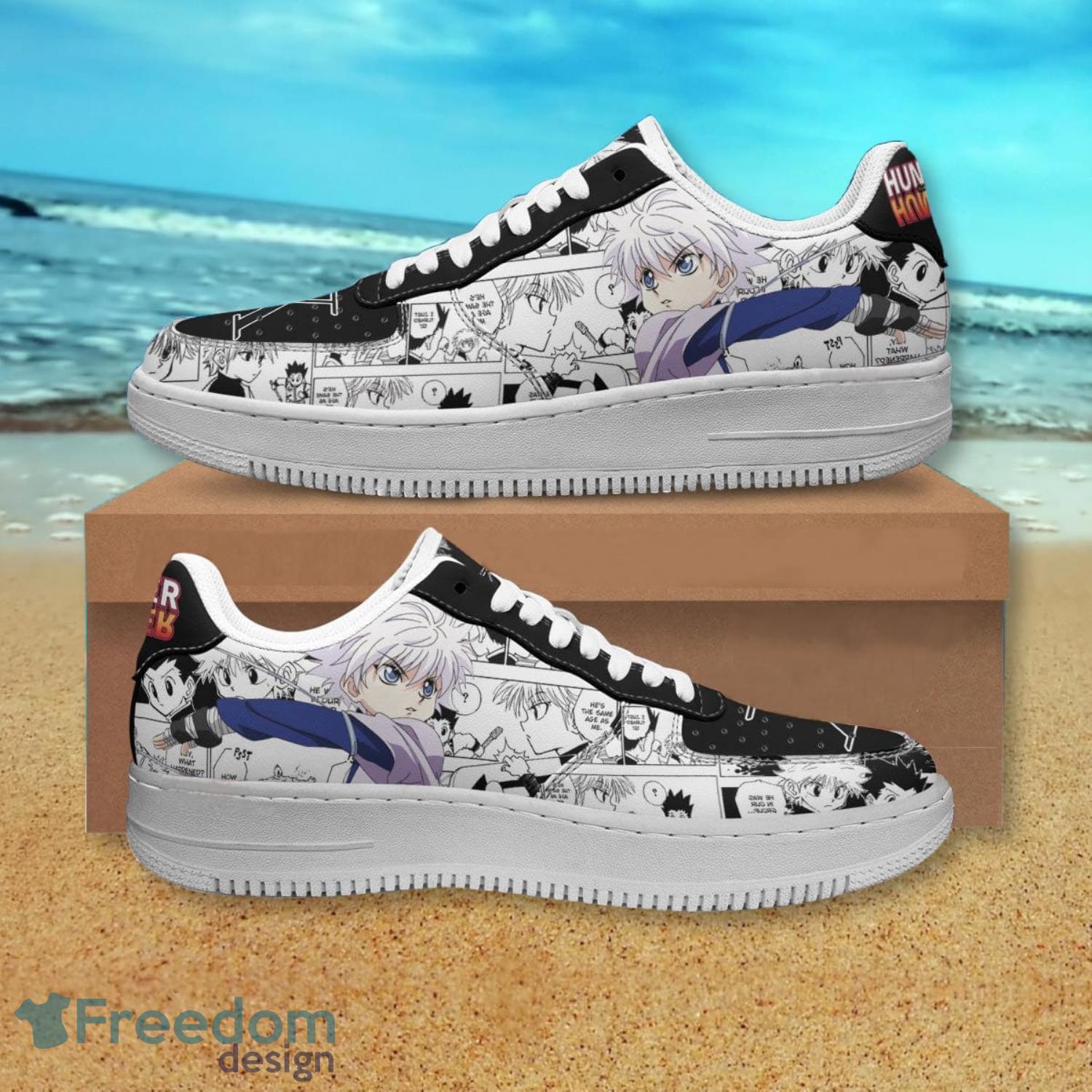 Hunter X Hunter Zoldyck Killua Black Air Force Shoes Gift For Anime's Fans Product Photo 1