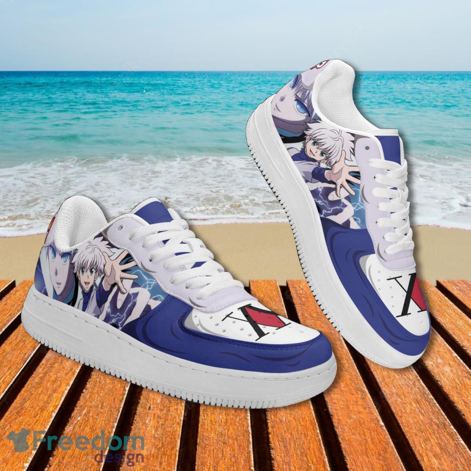 Hunter X Hunter Zoldyck Killua Blue White Air Force Shoes Gift For Animes Fans Product Photo 2