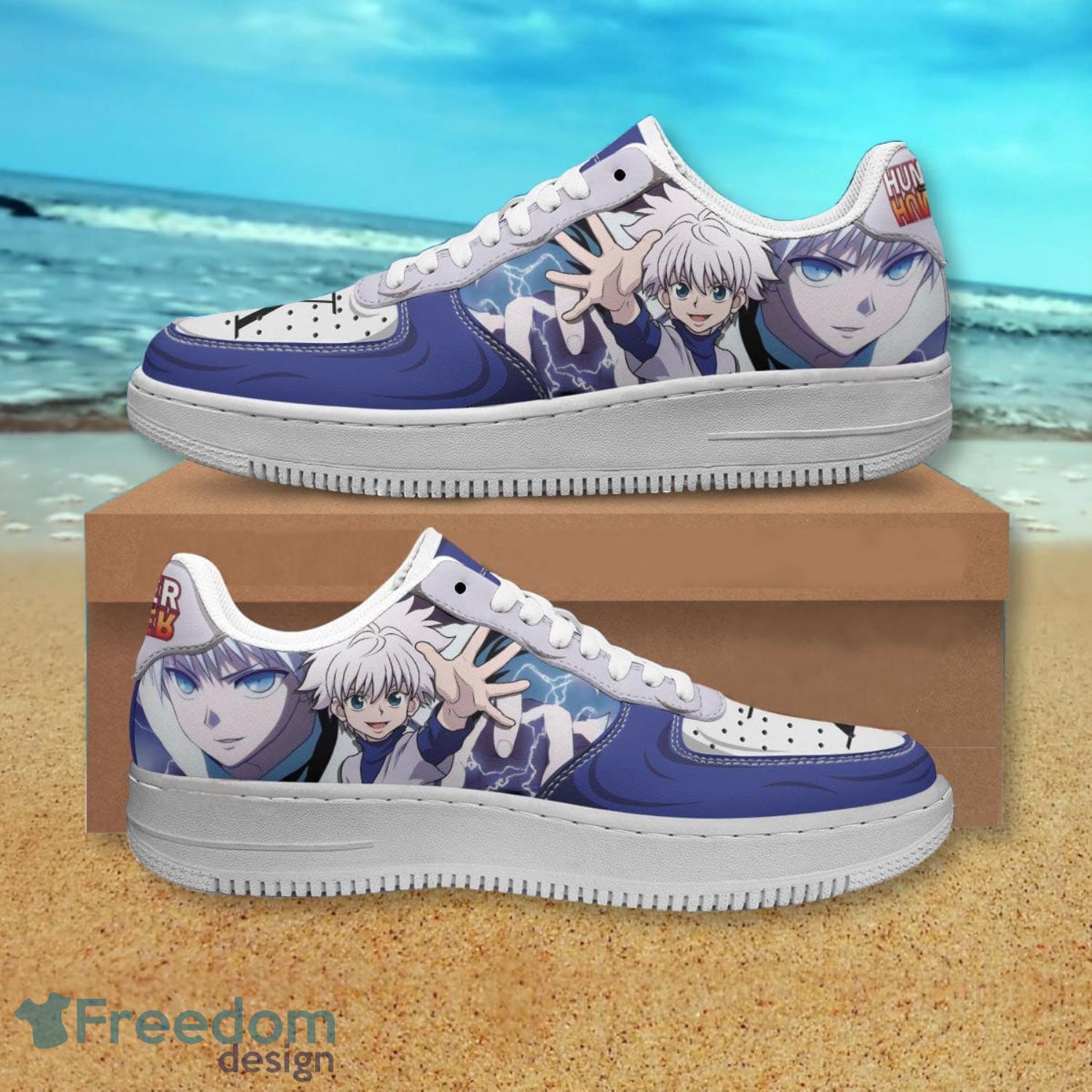 Hunter X Hunter Zoldyck Killua Blue White Air Force Shoes Gift For Anime's Fans Product Photo 1