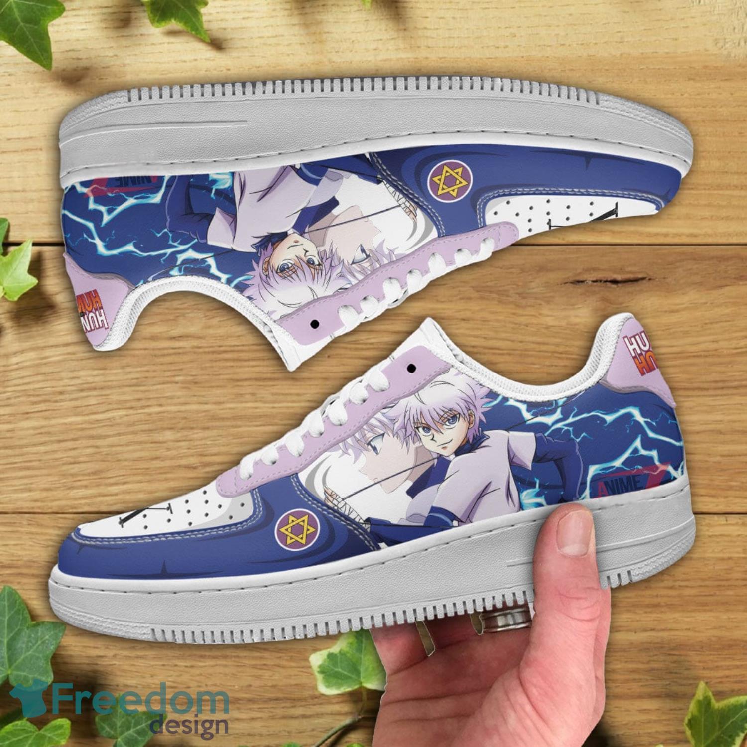 Hunter X Hunter Zoldyck Killua Light Pink And Blue Air Force Shoes Gift For Animes Fans Product Photo 2