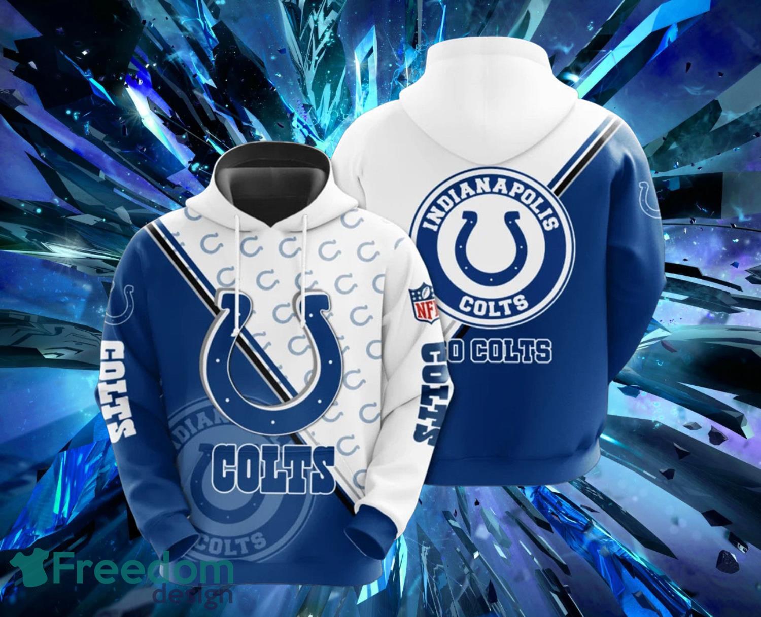 Indianapolis Colts White Seal Motifs Hoodies Full Over Print Product Photo 1