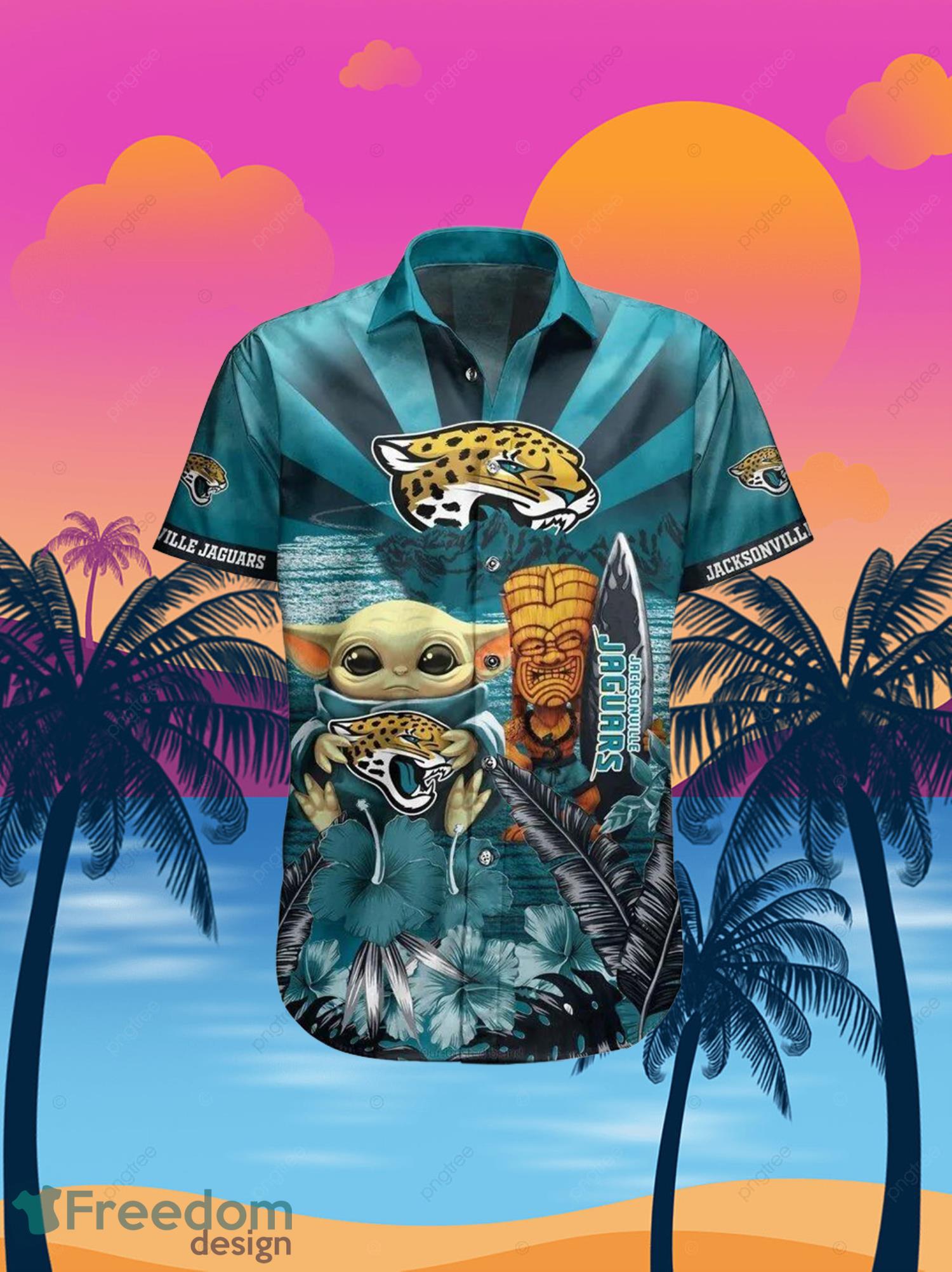 Jaguars Baby Yoda Star Wars Beach Summer Hawaiian Shirt Full Over Print Product Photo 2