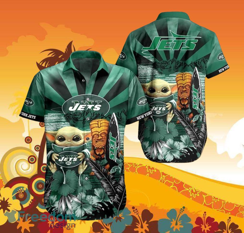 Jets Baby Yoda Star Wars Beach Summer Hawaiian Shirt Full Over Print Product Photo 1