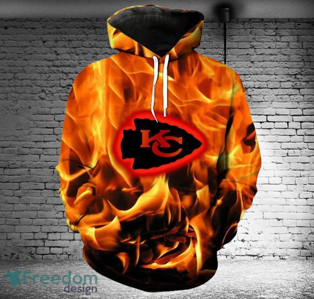 Kansas City Chiefs Flame Hoodies Full Over Print Product Photo 1