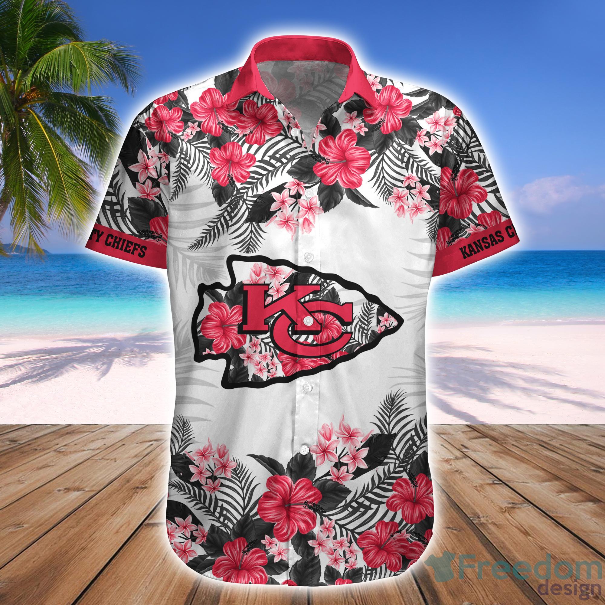 Kansas City Chiefs 1/4 Zip Shirts Outfits Mens Hawaii Short Sleeve Beach  Shorts