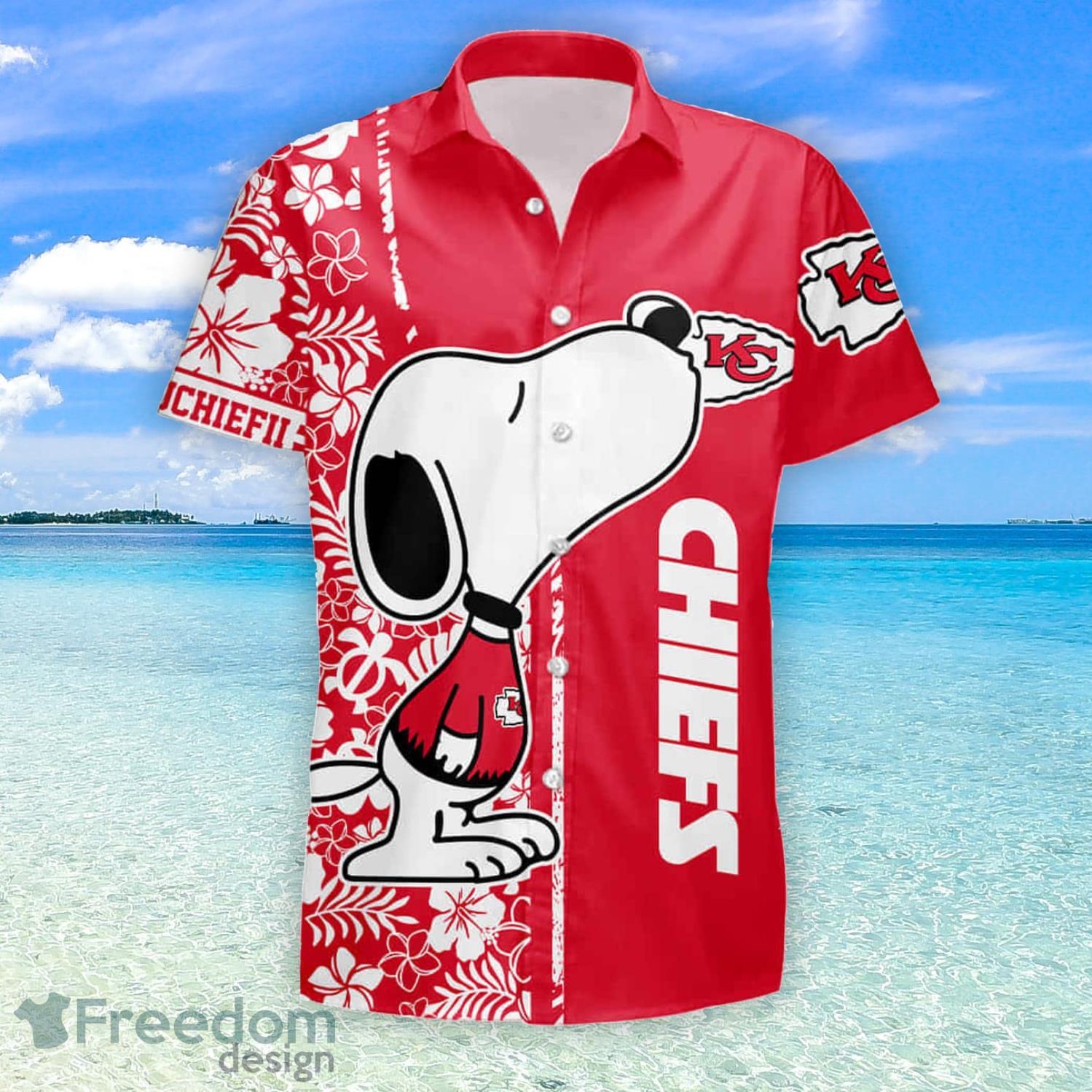 Kansas City Chiefs Logo White Hibiscus Red Hawaii Summer Hawaiian