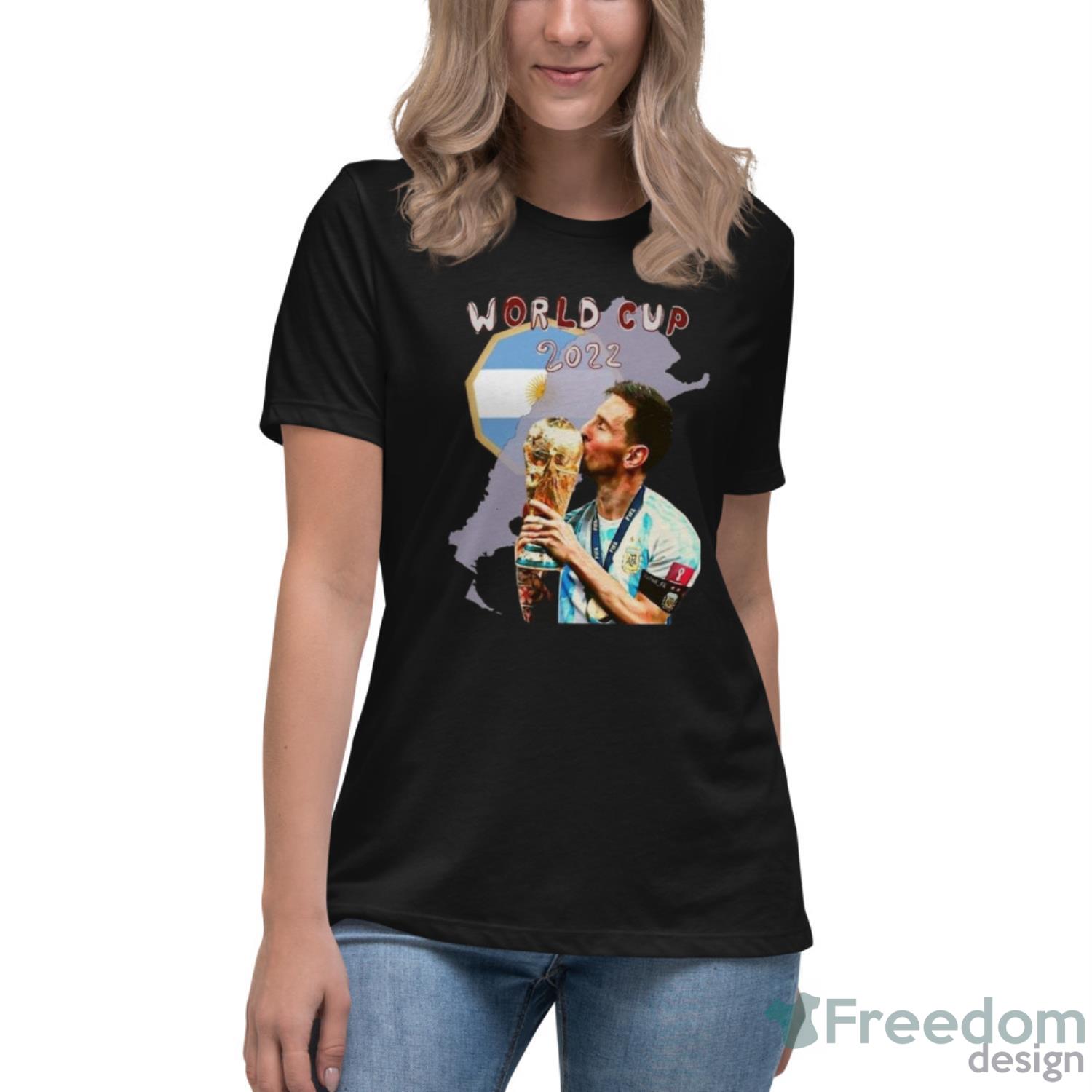 Lionel Messi Wins Fifa Qatar World Cup 2022 Shirt - Womens Relaxed Short Sleeve Jersey Tee Lionel Messi Wins Fifa Qatar World Cup 2022 Shirt - Womens Relaxed Short Sleeve Jersey Tee