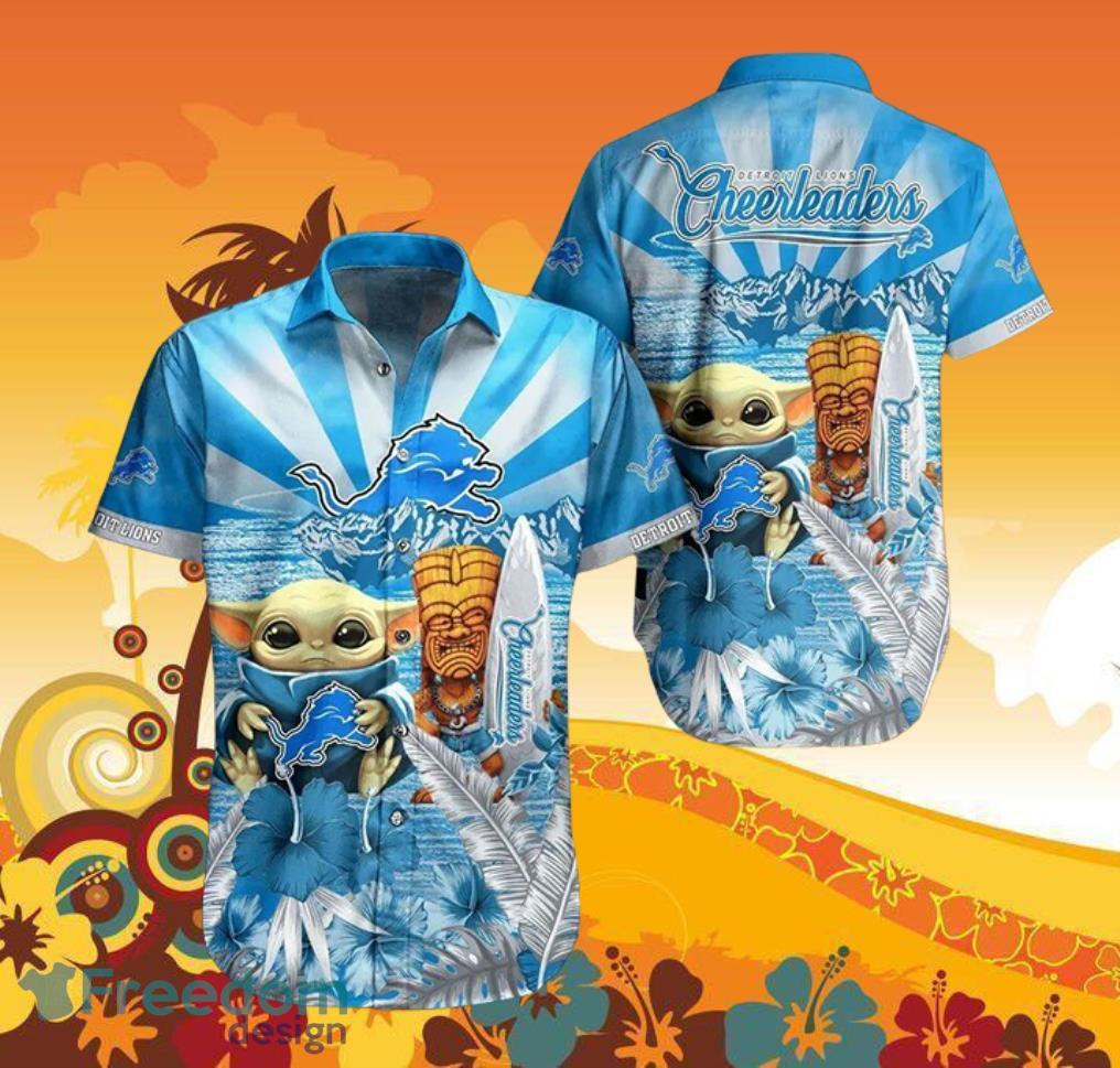 Lions Baby Yoda Star Wars Beach Summer Hawaiian Shirt Full Over Print Product Photo 1