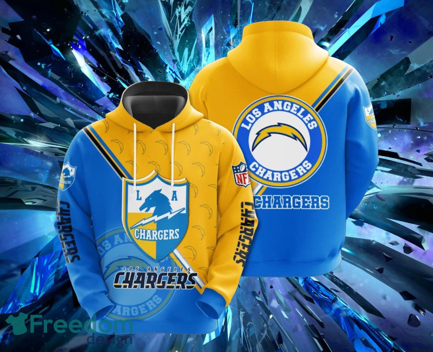 Los Angeles Chargers Light Background Seal Motifs Hoodies Full Over Print Product Photo 1