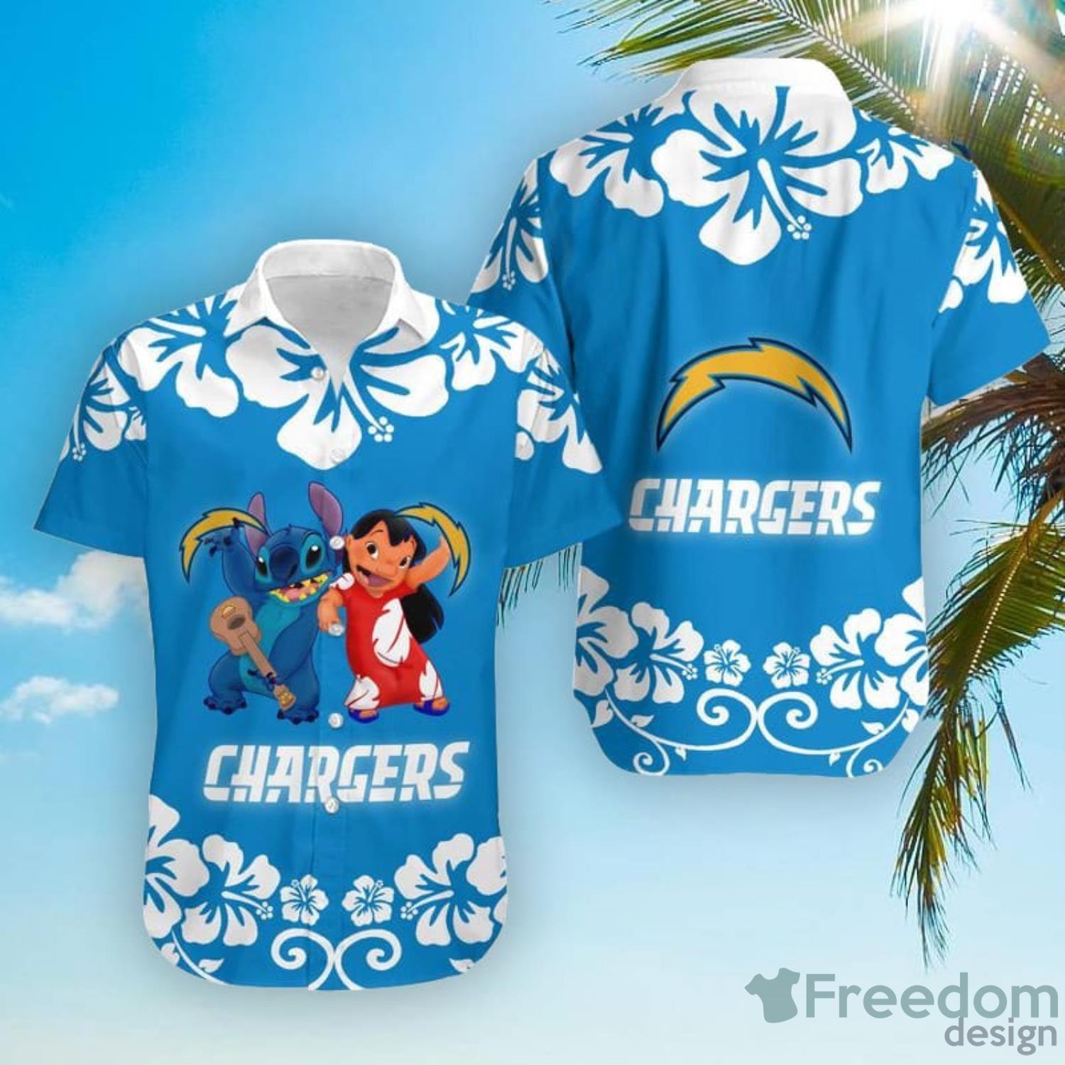 Los Angeles Chargers Hawaiian Shirt And Short - Freedomdesign