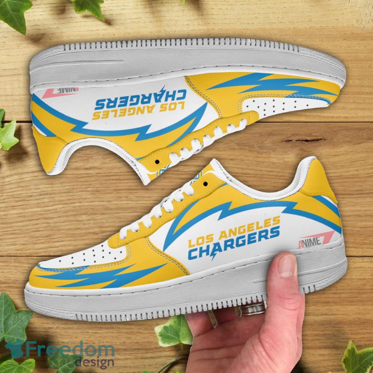 Los Angeles Chargers NFL Yellow Air Force Shoes Gift For Fans Product Photo 2