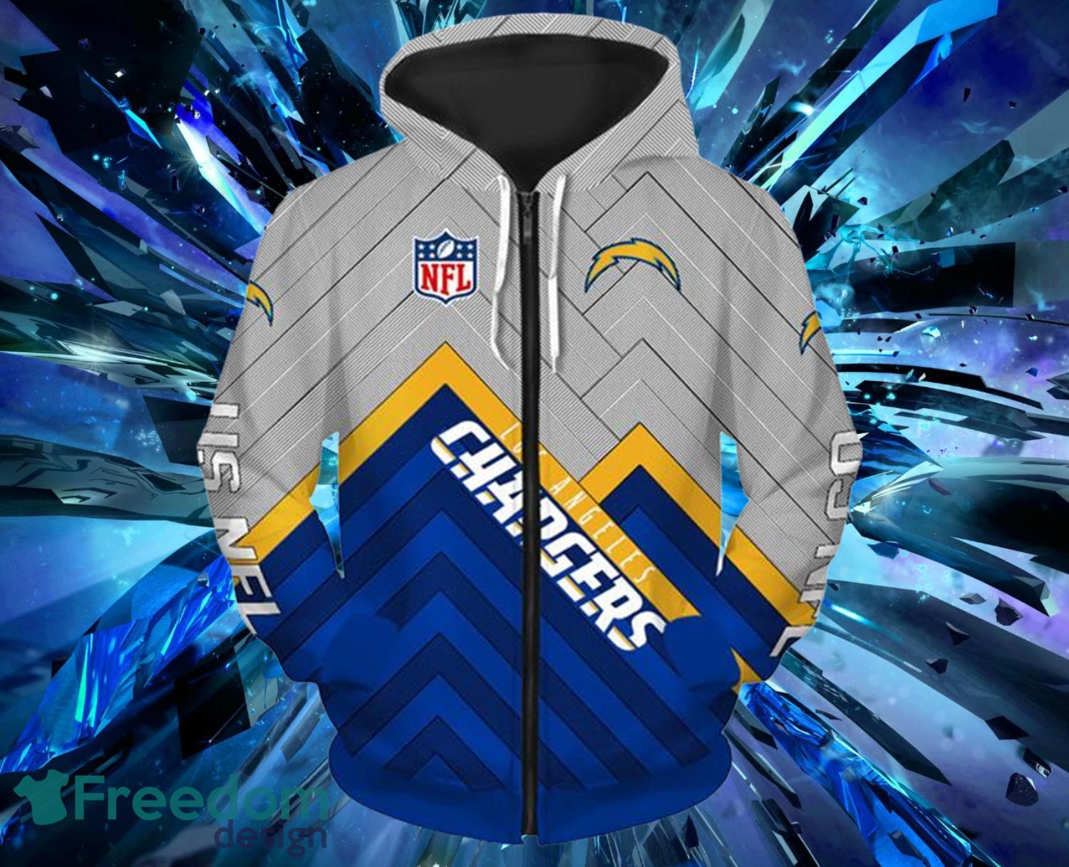 Los Angeles Chargers Zip Up Hoodies Full Over Print Product Photo 1