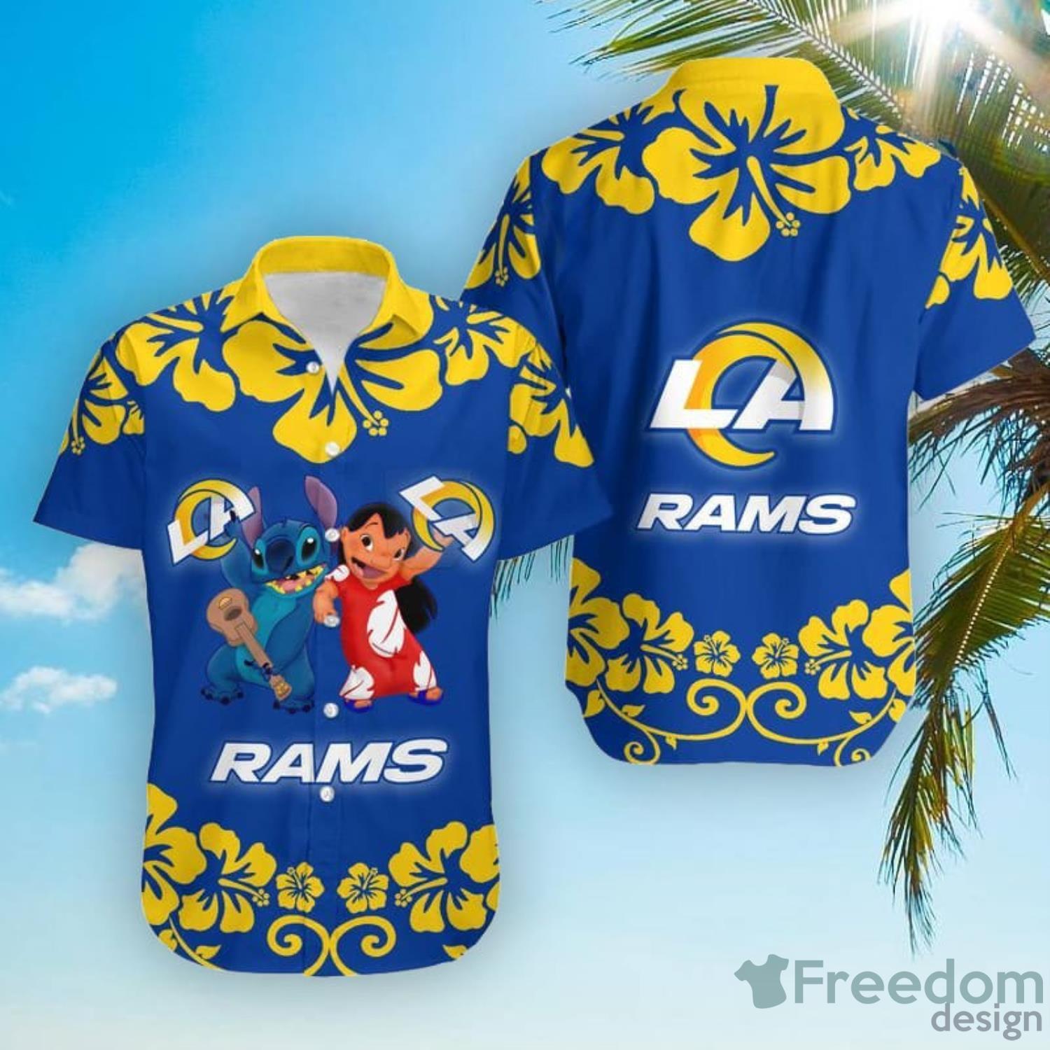 Los Angeles Rams Hawaiian Shirt And Short - Freedomdesign