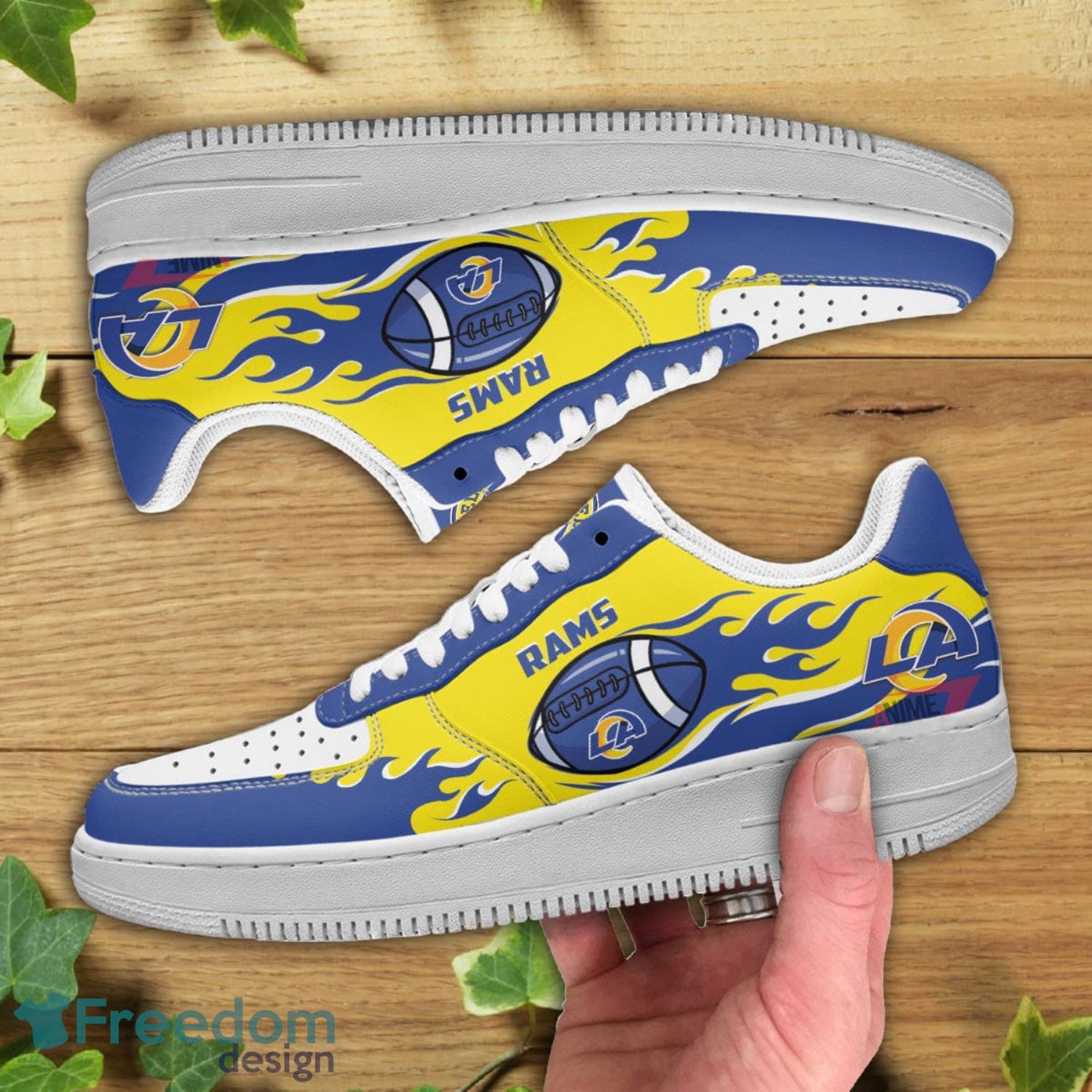 Los Angeles Rams NFL Yellow Blue Air Force Shoes Gift For Fans Product Photo 2