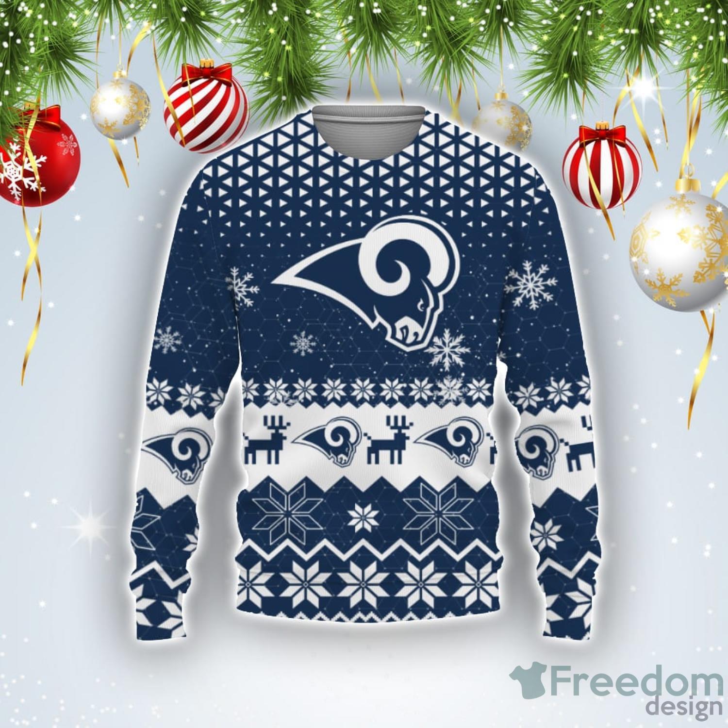 Los Angeles Rams Snowflakes Pattern Ugly Christmas Sweater