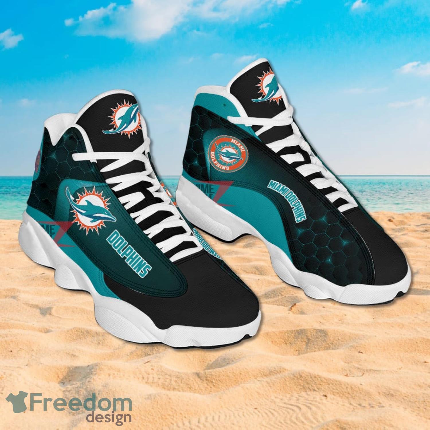 Miami Dolphins Air Jordan 13 Sneakers Nfl Custom Sport Shoes Product Photo 2