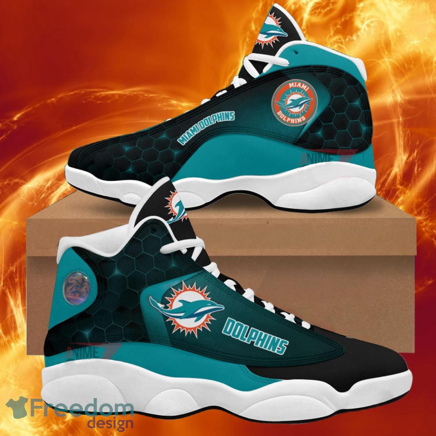 Miami Dolphins Air Jordan 13 Sneakers Nfl Custom Sport Shoes Product Photo 1