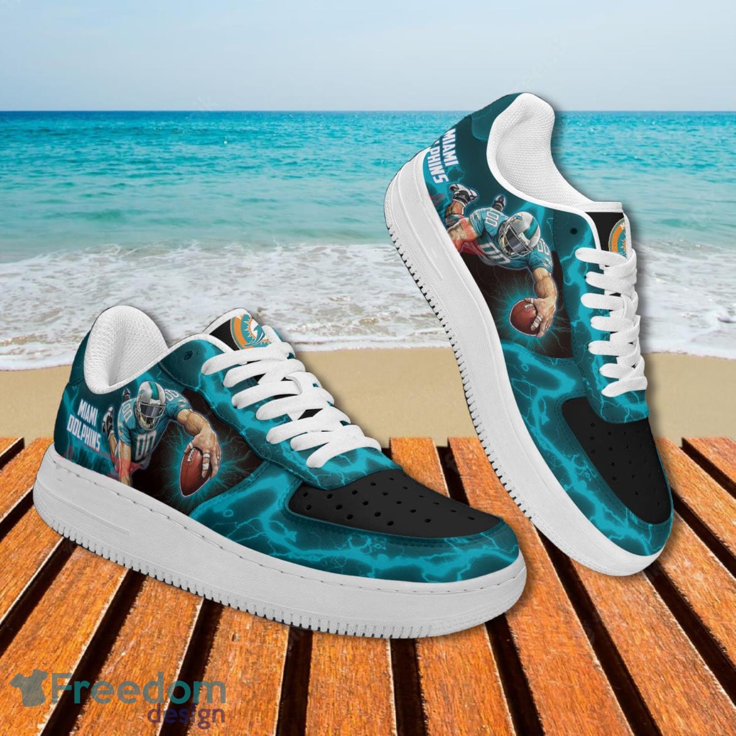 Miami Dolphins AOP Air Force Low Top Shoes Gift For Fans Style 18