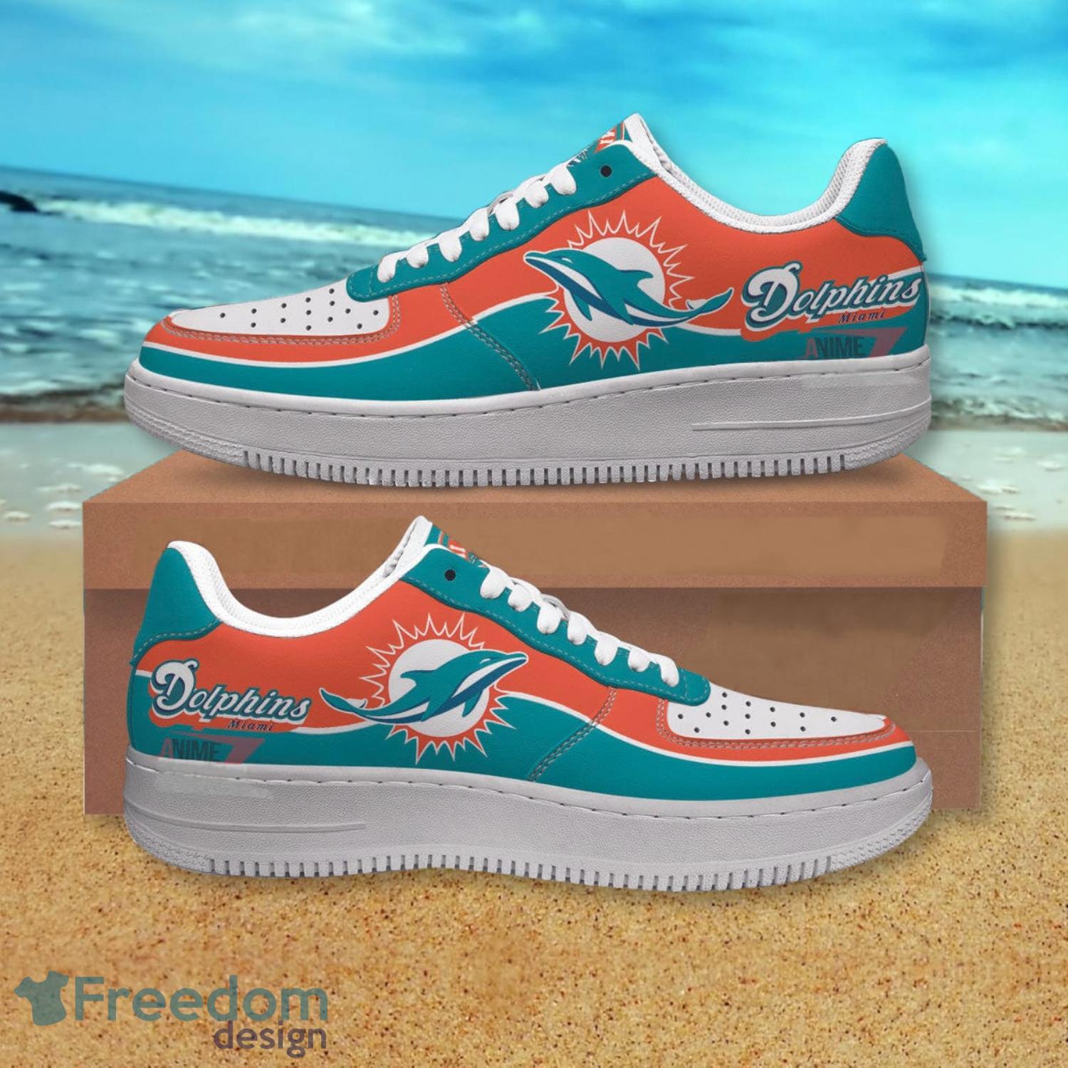 Miami Dolphins NFL Blue Air Force Shoes Gift For Fans Product Photo 1