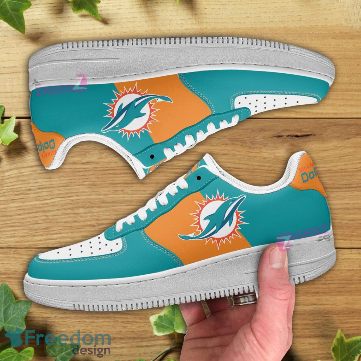 Miami Dolphins NFL Logo Air Force Shoes Gift For Fans Product Photo 2