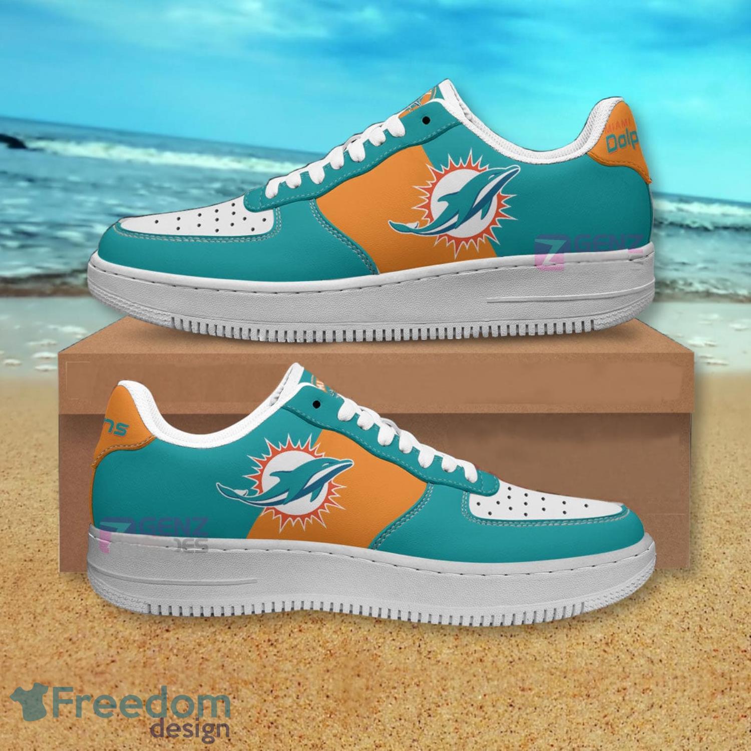 Miami Dolphins NFL Logo Air Force Shoes Gift For Fans Product Photo 1