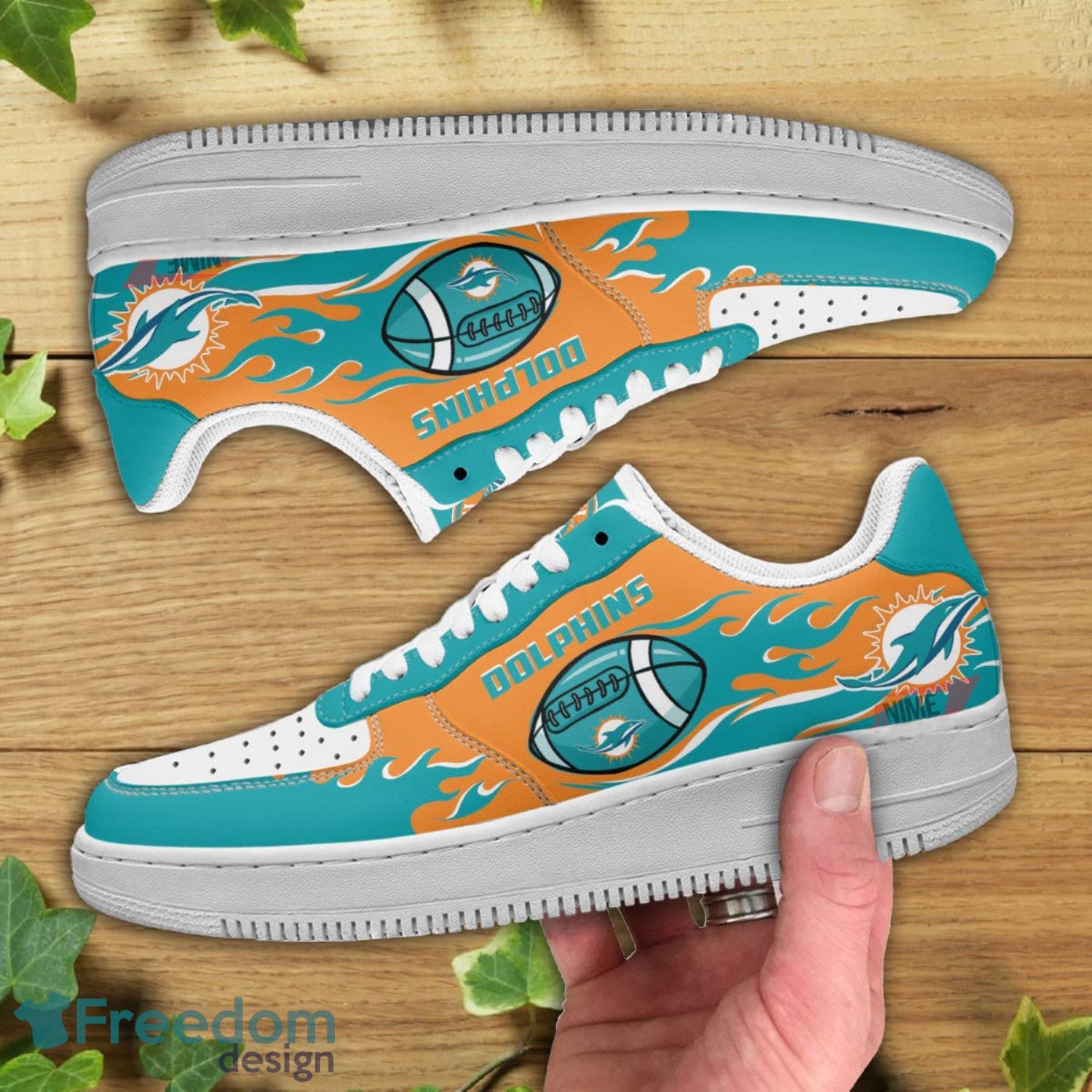 Miami Dolphins NFL Symbol Air Force Shoes Gift For Fans Product Photo 2