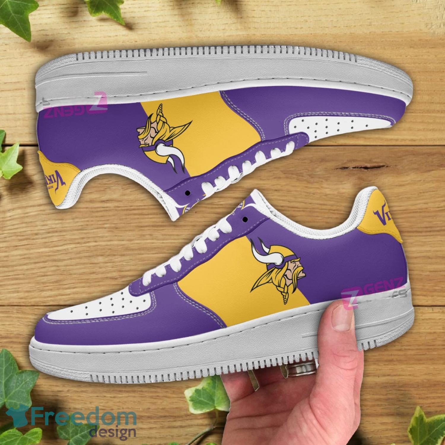 Minnesota Vikings NFL Purple And Yellow Air Force Shoes Gift For Fans Product Photo 2