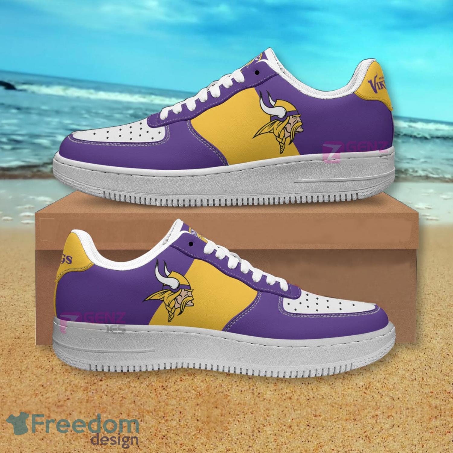 Minnesota Vikings NFL Purple And Yellow Air Force Shoes Gift For Fans Product Photo 1