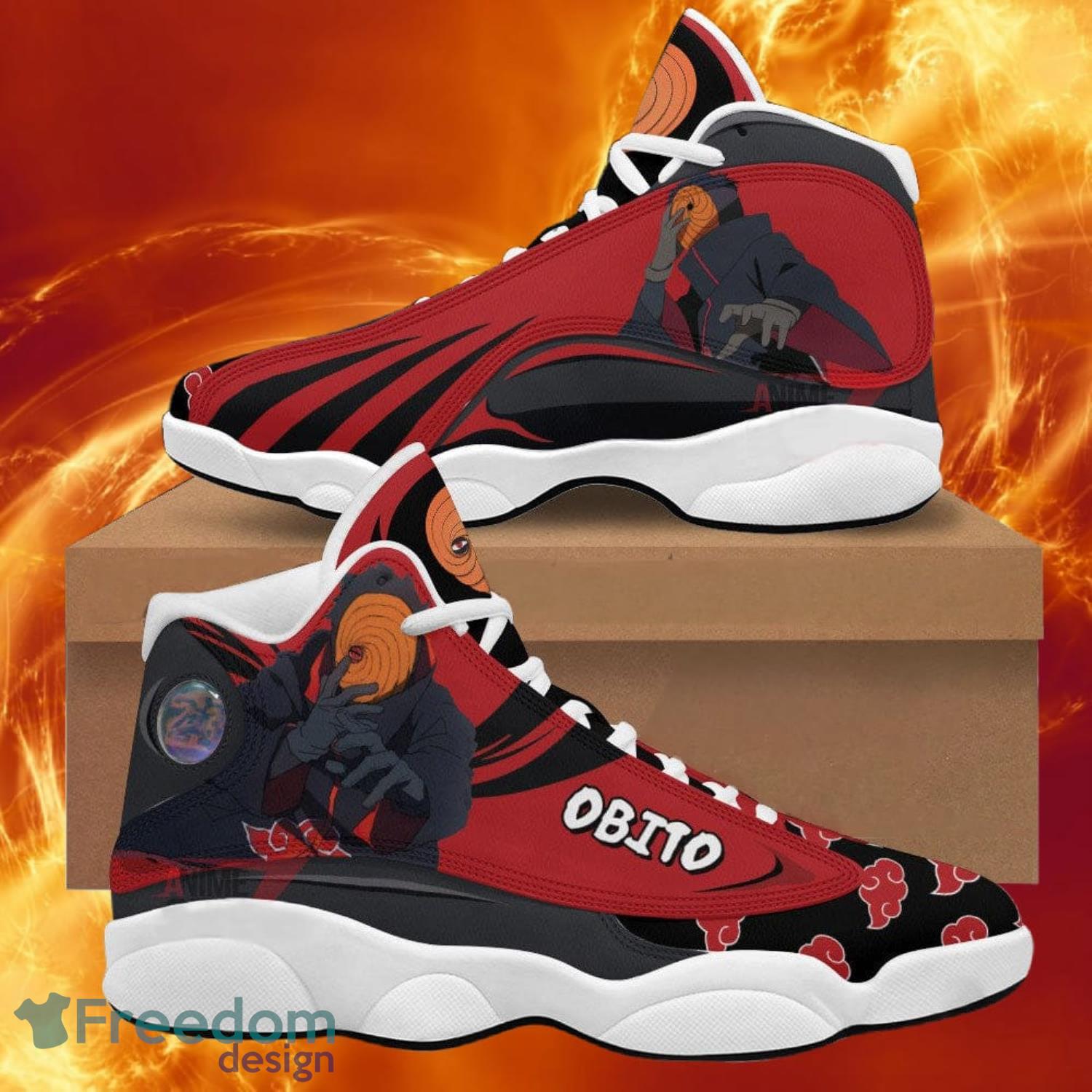 Naruto Akatsuki Obito Air Jordan 13 Sneakers Anime Shoes Gift For Fans Product Photo 1