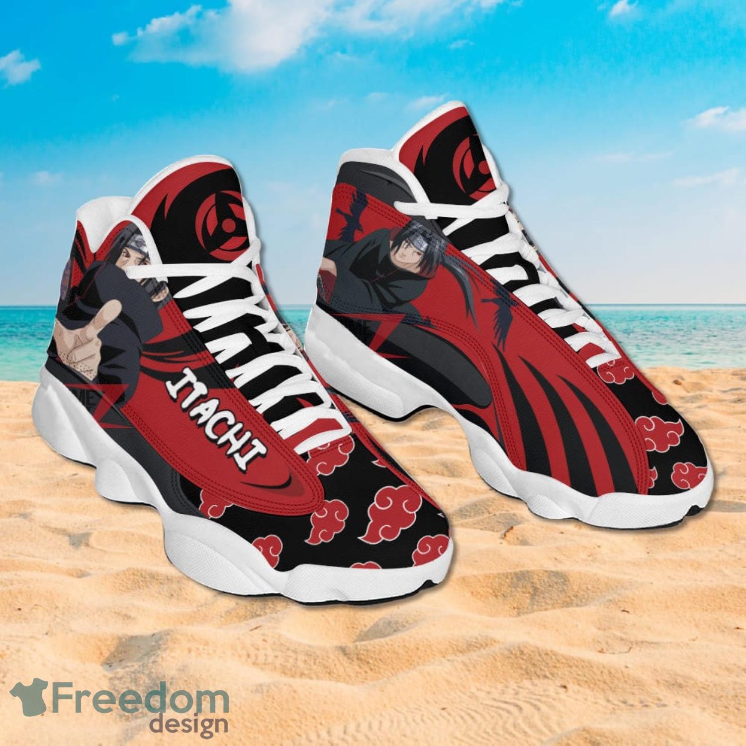 Naruto Akatsuki Uchiha Itachi Air Jordan 13 Sneakers Anime Shoes Gift For Fans Product Photo 2