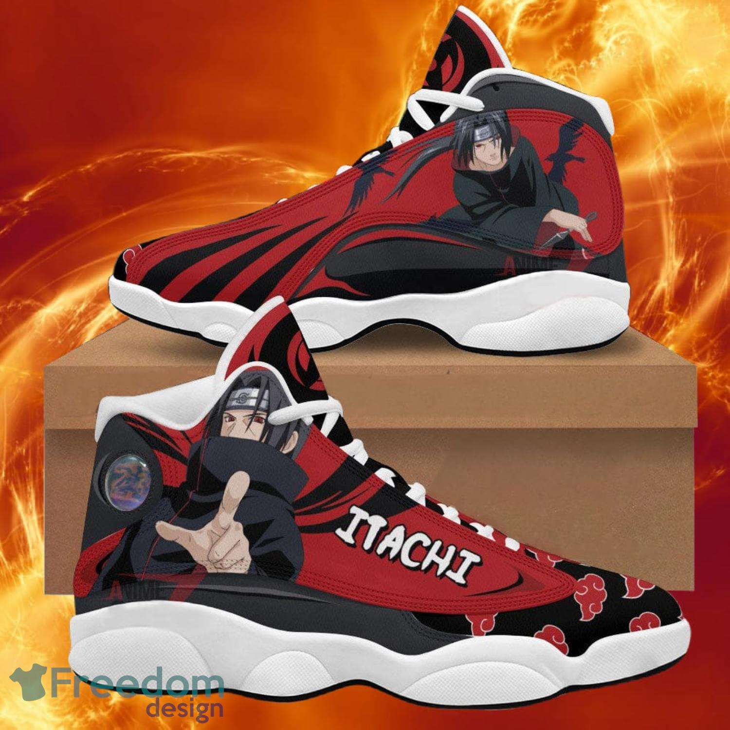 Naruto Akatsuki Uchiha Itachi Air Jordan 13 Sneakers Anime Shoes Gift For Fans Product Photo 1