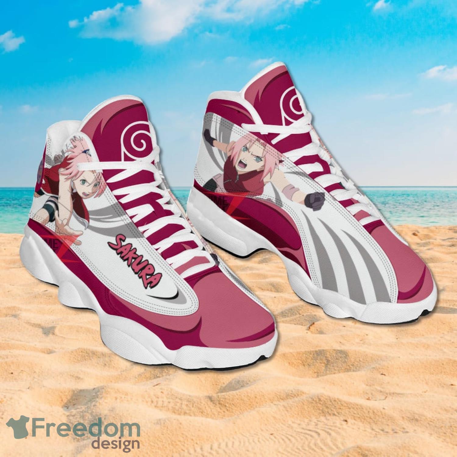 Naruto Haruno Sakura Air Jordan 13 Sneakers Anime Shoes Gift For Fans Product Photo 2