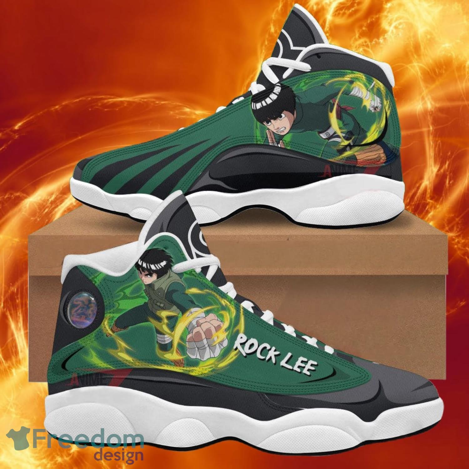 Naruto Rock Lee Air Jordan 13 Sneakers Anime Shoes Gift For Fans Product Photo 1