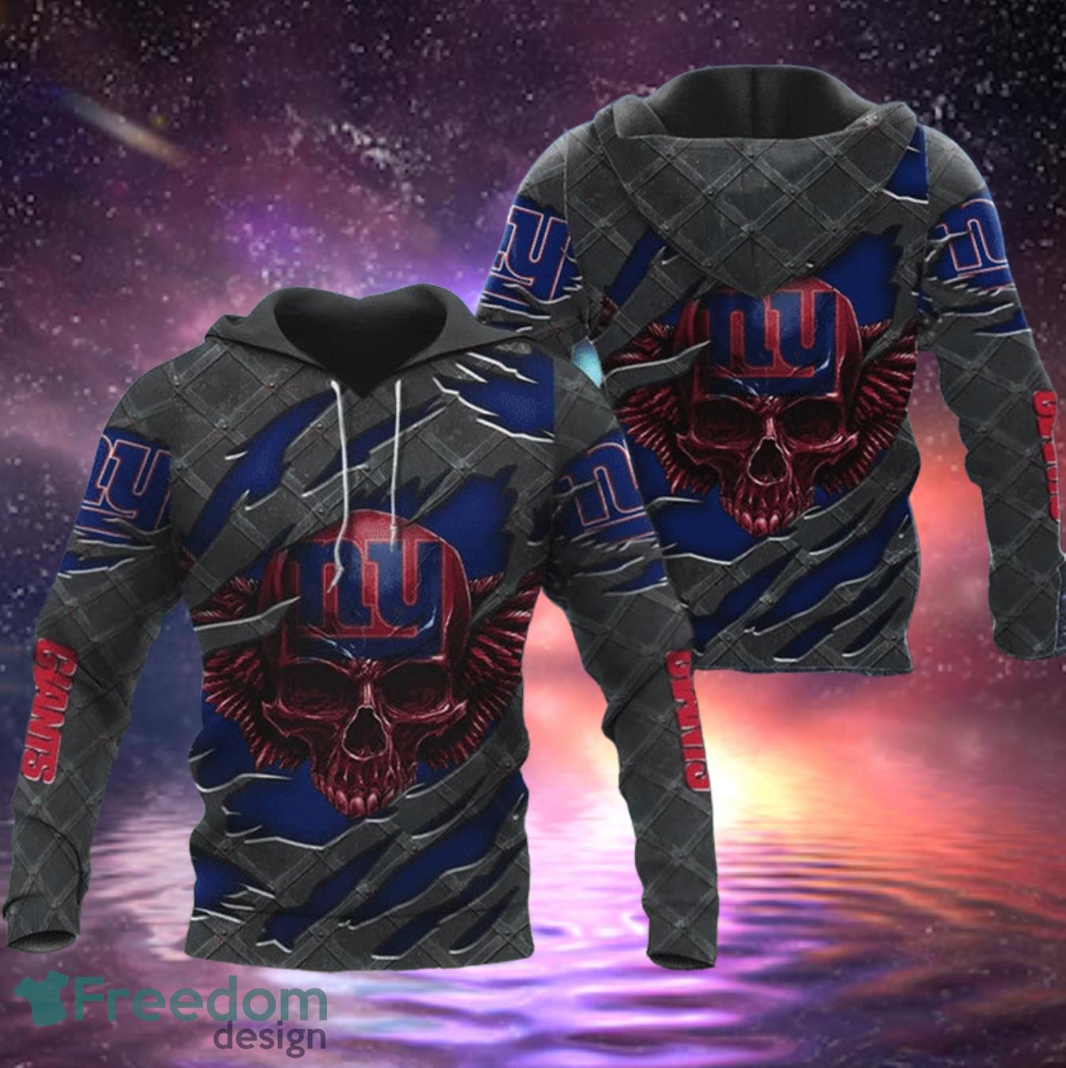 New York Giants Skull Hoodies Full Over Print Product Photo 1