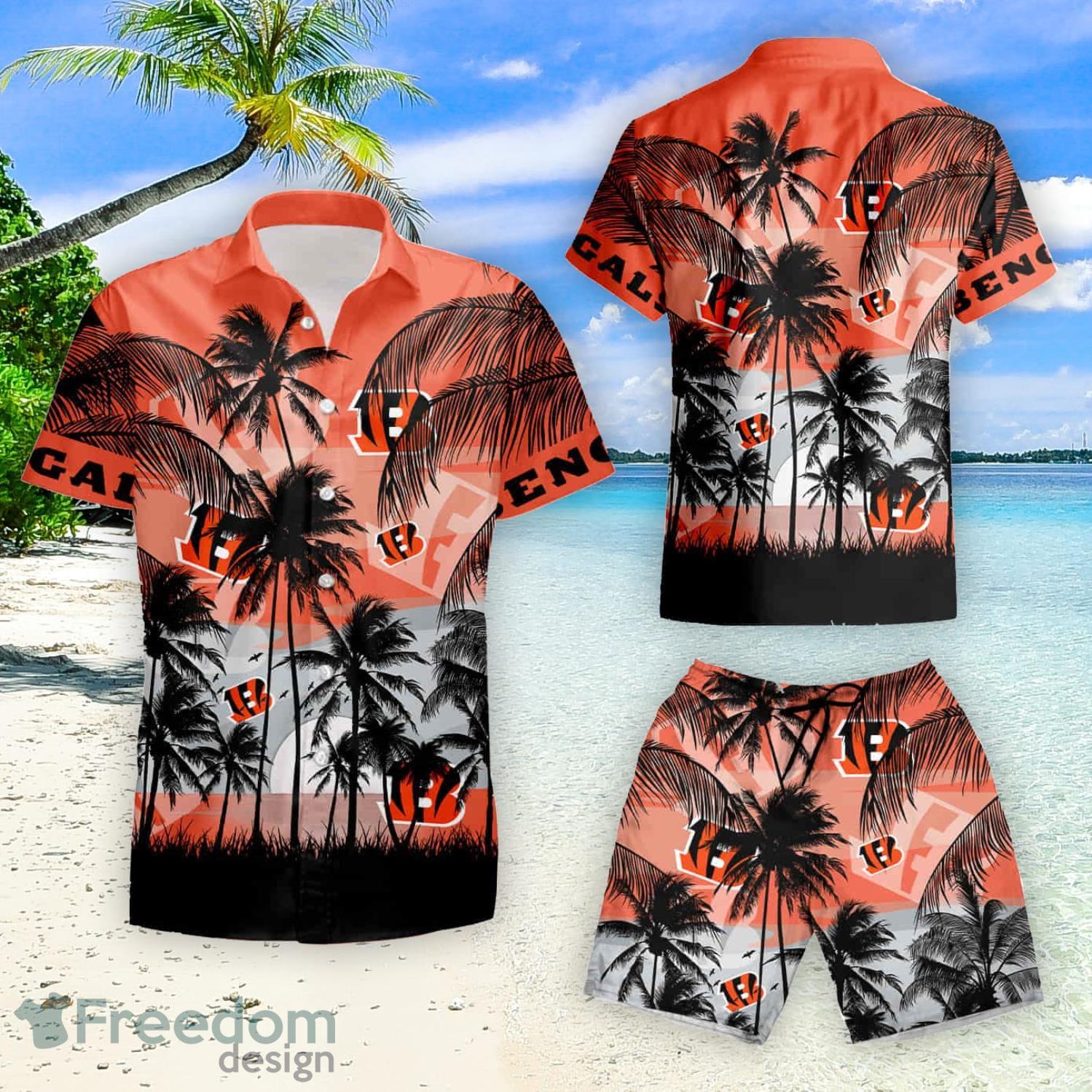 Cincinnati Bengals Summer Beach Shirt and Shorts Full Over Print -  Freedomdesign