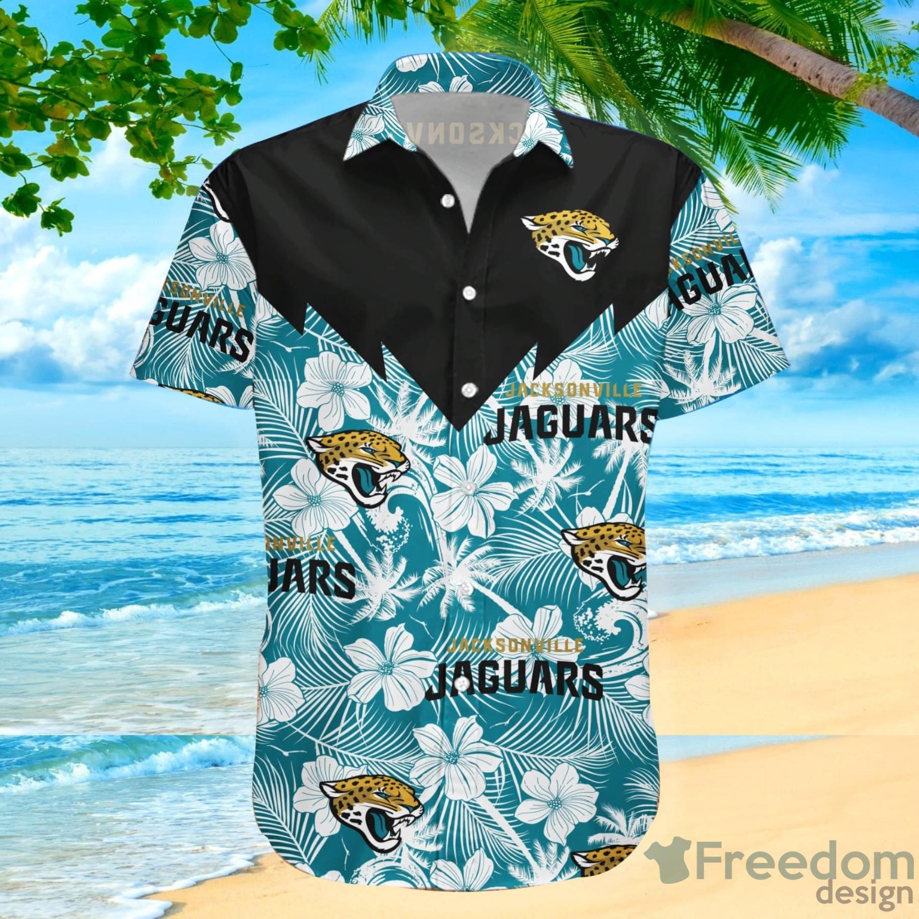 Nfl Jacksonville Jaguars Teal Flower Trendy Hawaiian Shirt Aloha Shirt -  Trendy Aloha