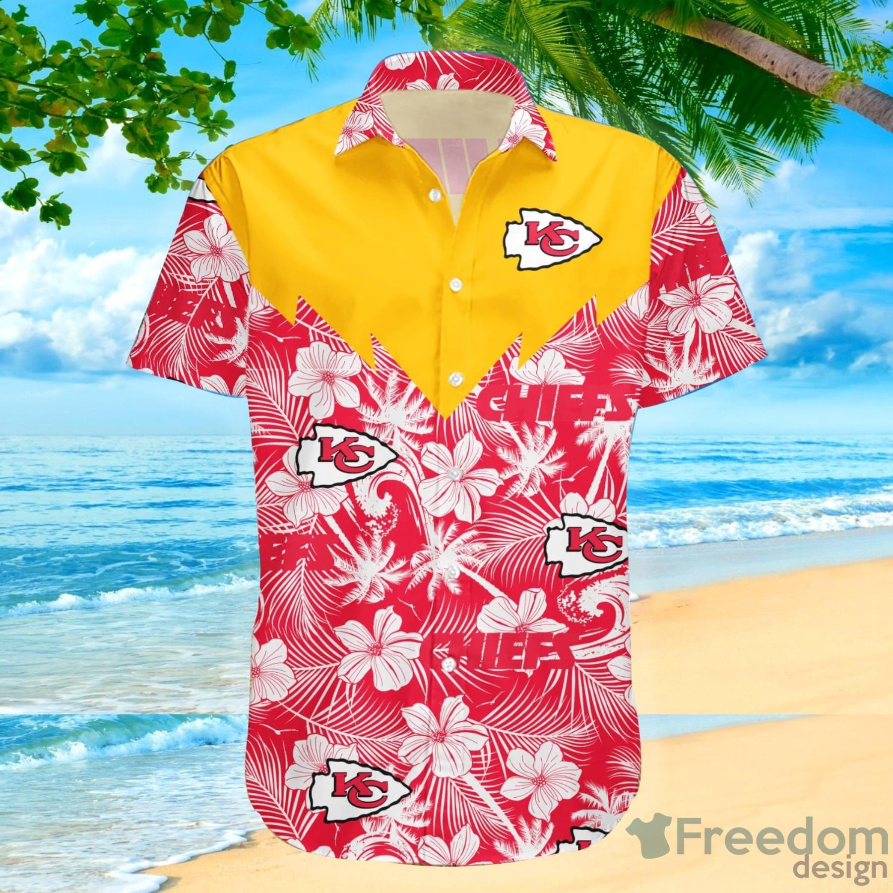 Nfl Kansas City Chiefs Short Sleeve Aloha Hawaiian Shirt - teejeep