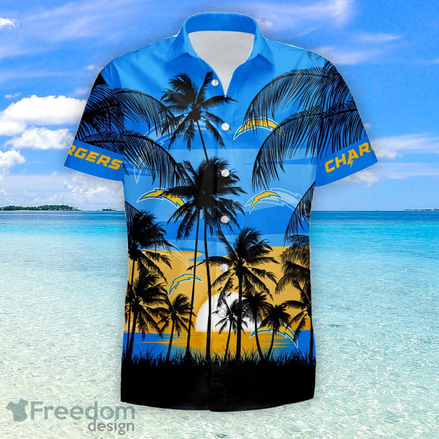 Nfl Los Angeles Chargers Tropical Hawaii Summer Hawaiian Shirt And Short -  Freedomdesign