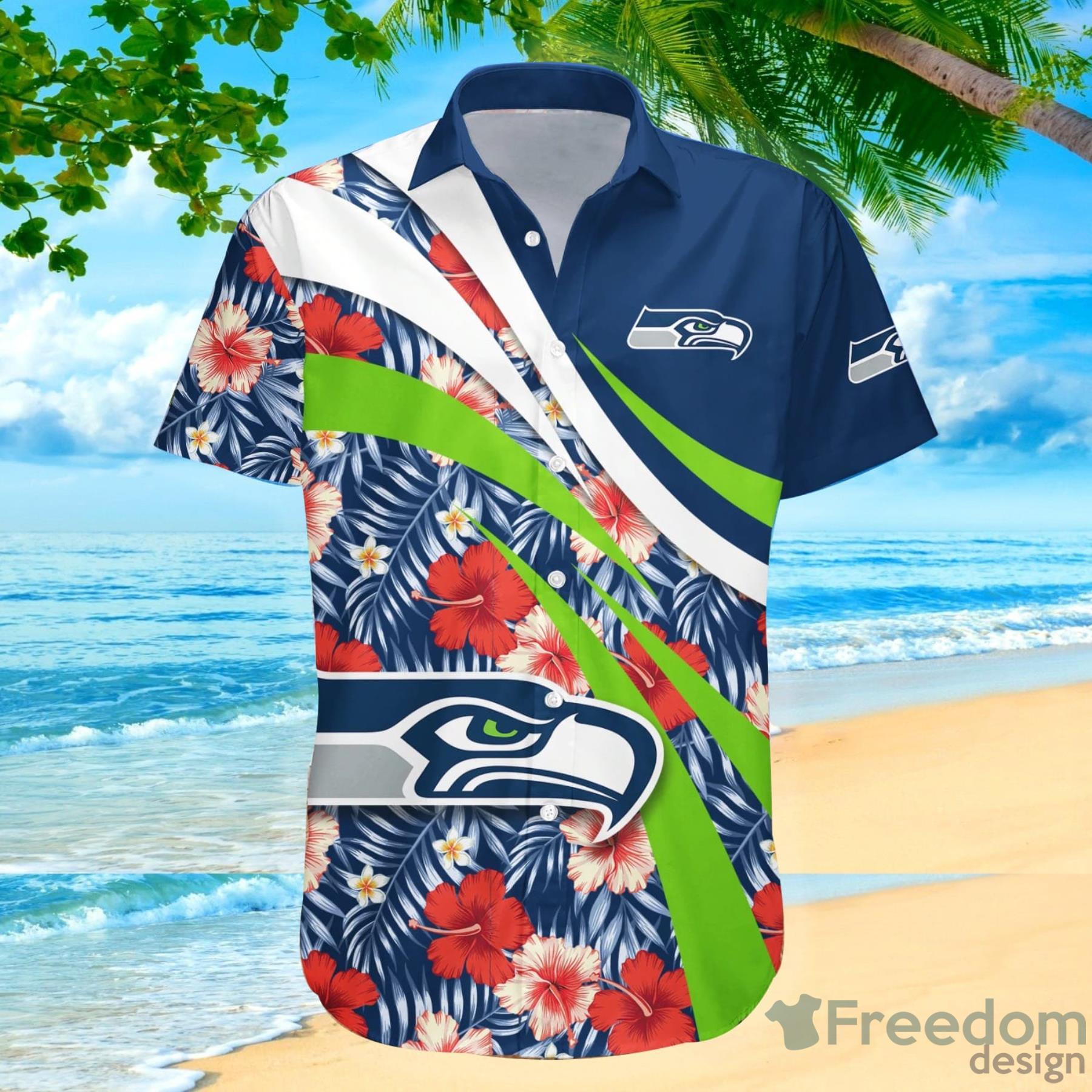 Seattle Seahawks NFL Hawaiian Shirt Custom Sea Shores Aloha Shirt