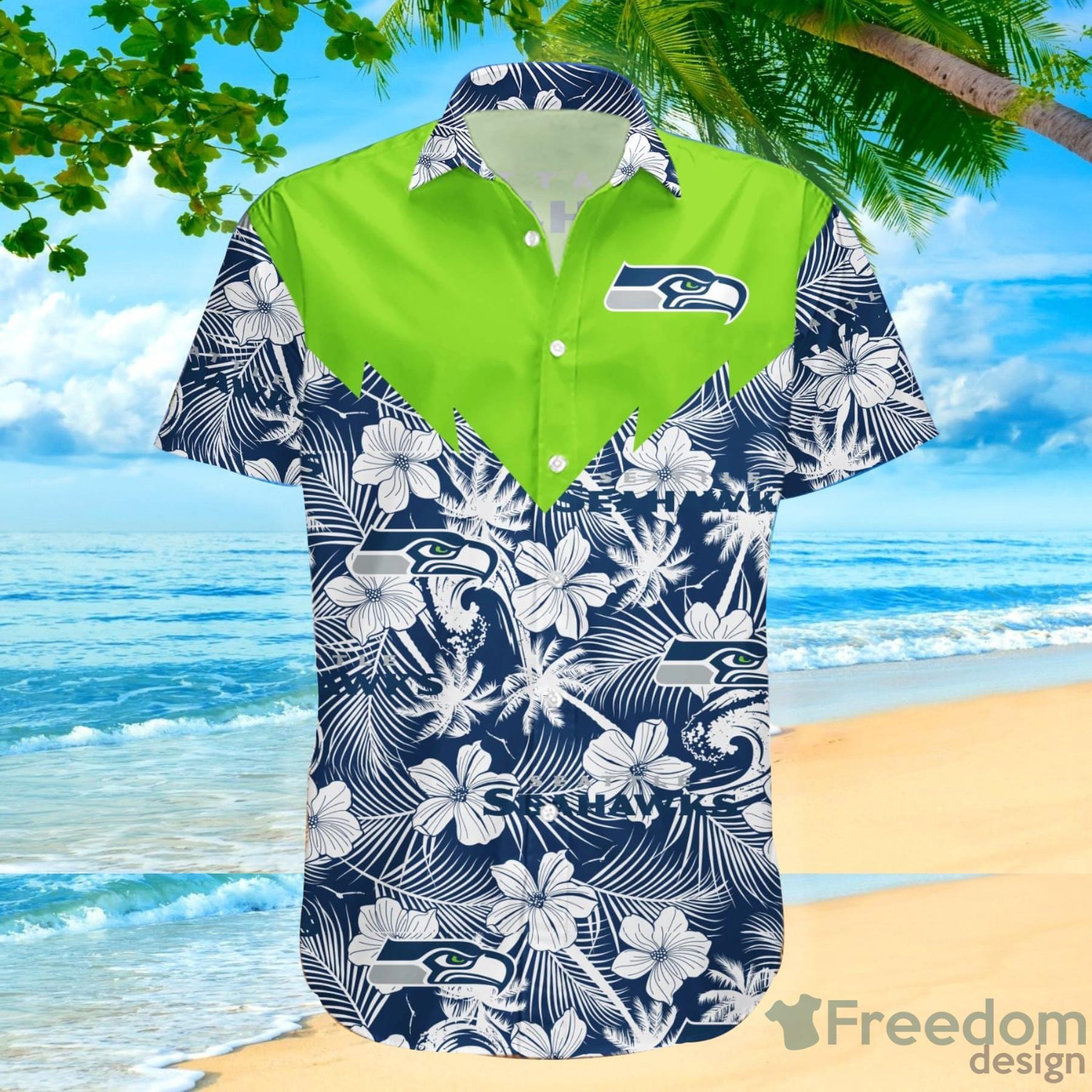 Custom Name Seattle Seahawks NFL Aloha Hawaiian Shirt –