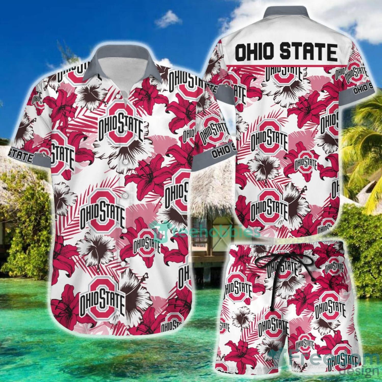 Ohio State Hawaiian Shirt Tropical Beach Coconut Tree - Jomagift