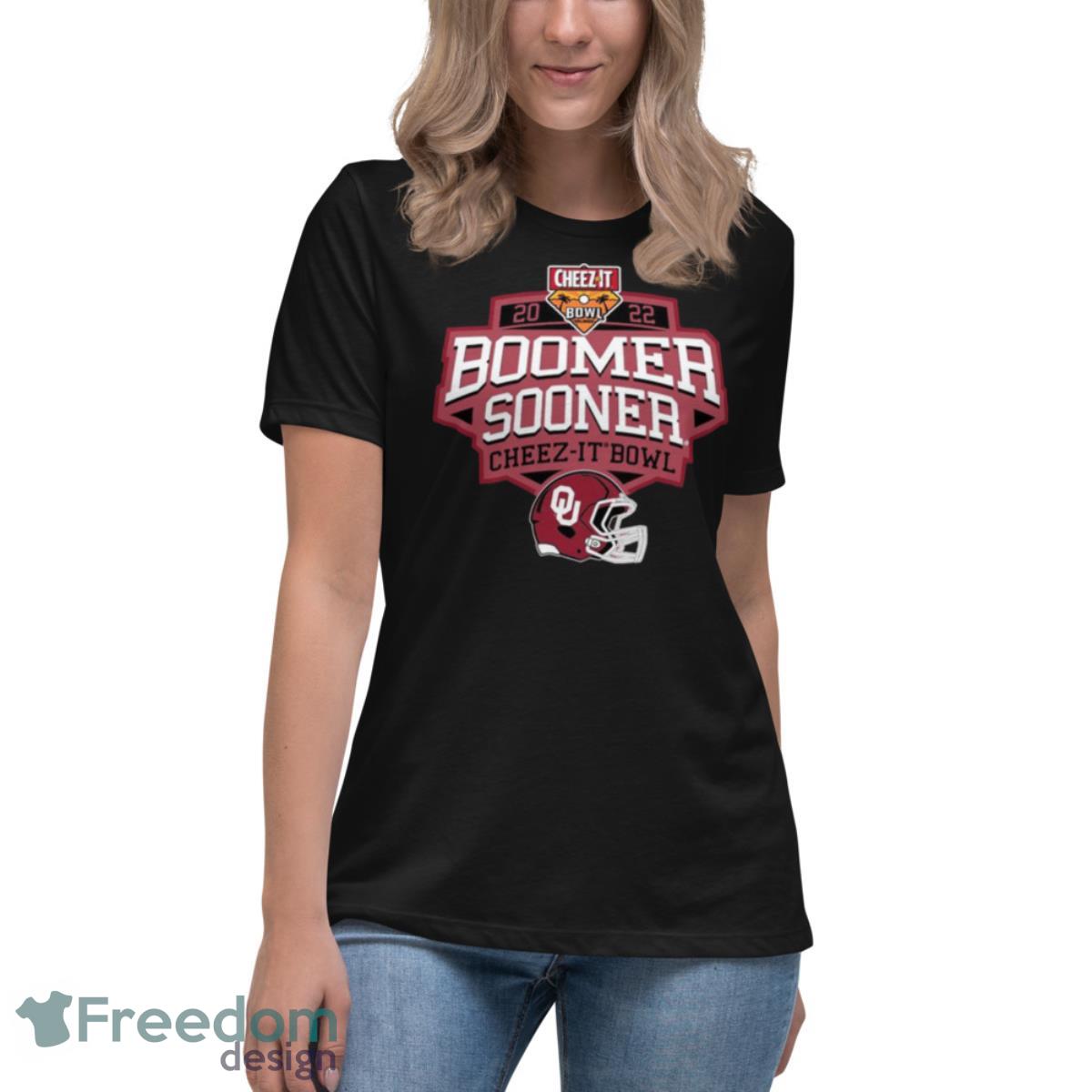 Oklahoma 2022 Cheez it Bowl Helmet Shirt - Womens Relaxed Short Sleeve Jersey Tee Oklahoma 2022 Cheez it Bowl Helmet Shirt - Womens Relaxed Short Sleeve Jersey Tee