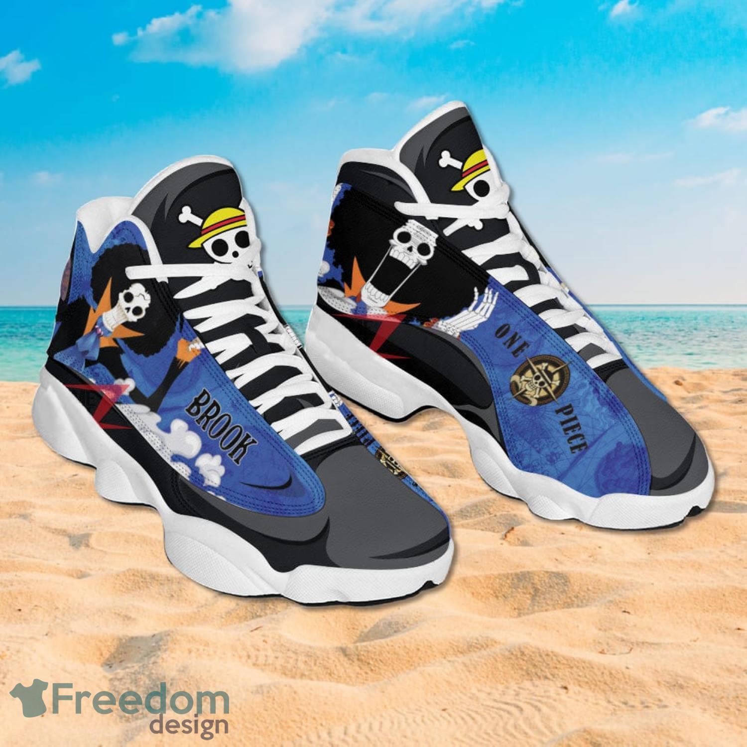 One Piece Brook Air Jordan 13 Sneakers Anime Shoes Gift For Fans Product Photo 2